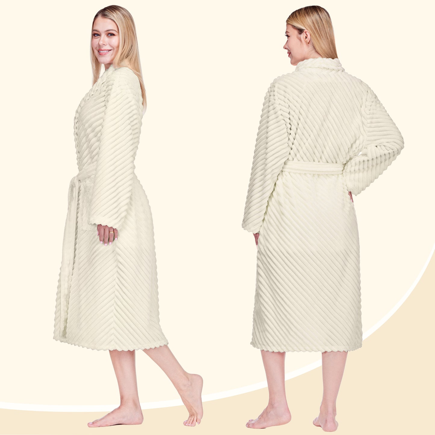 Women's Ribbed Fleece Robe