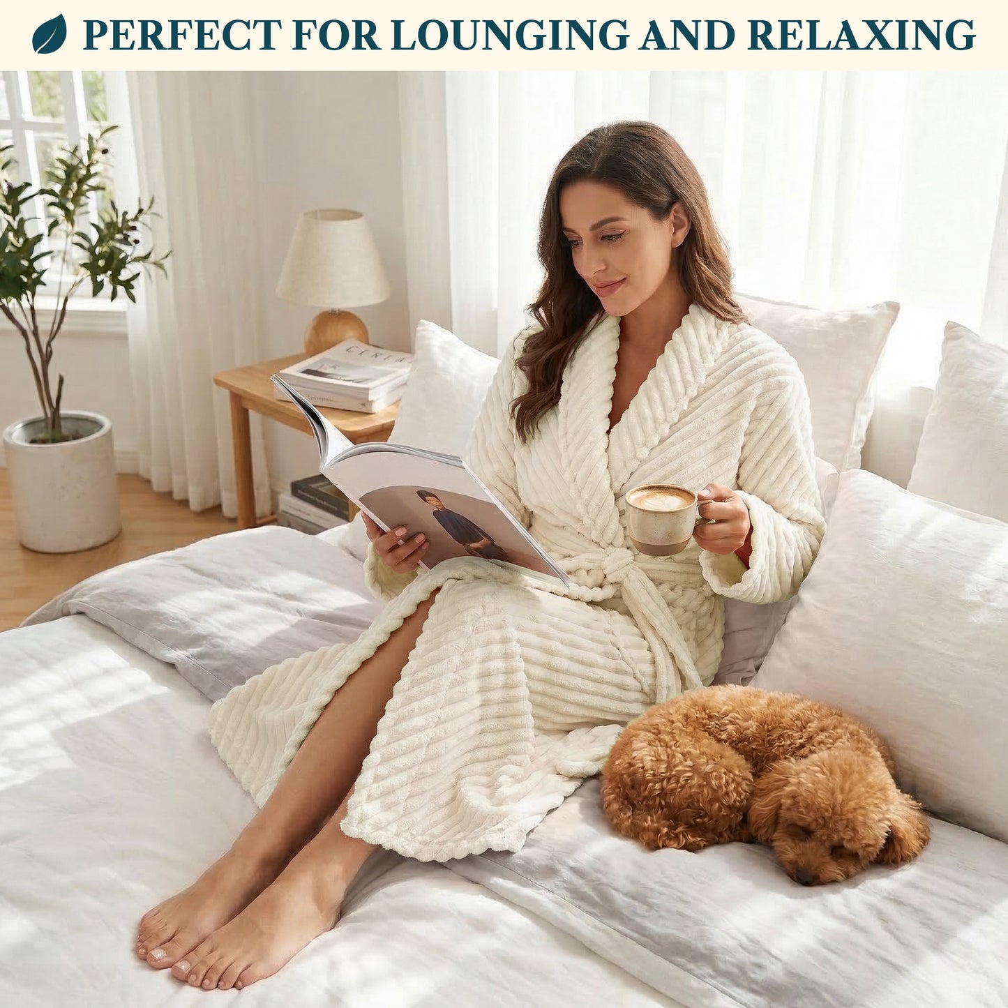 Women's Ribbed Fleece Robe