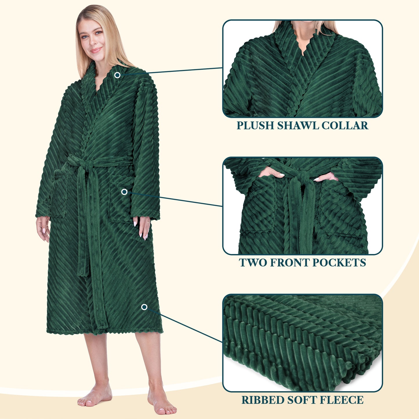 Women's Ribbed Fleece Robe