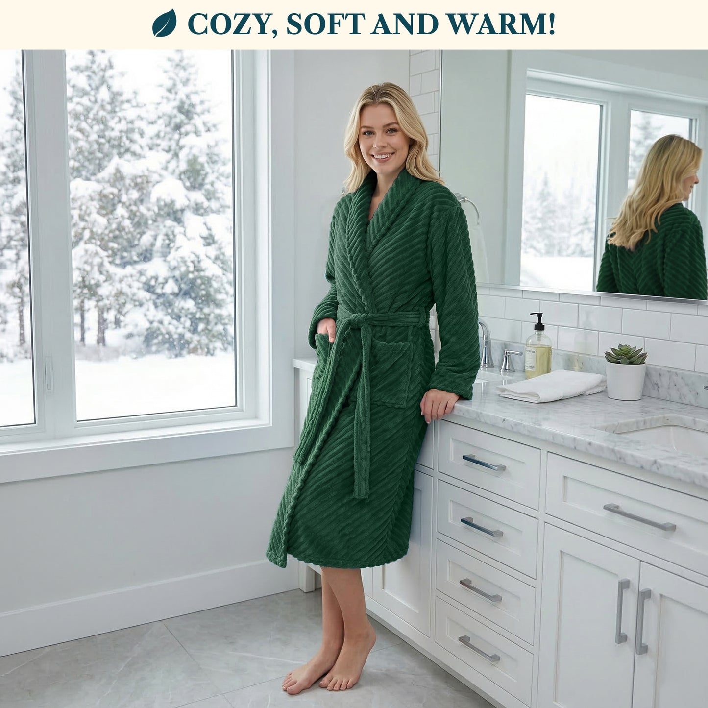 Women's Ribbed Fleece Robe