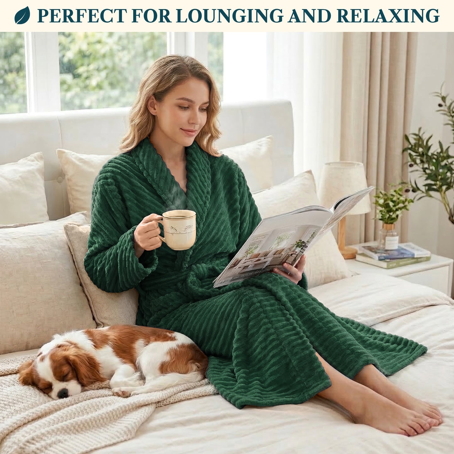 Women's Ribbed Fleece Robe