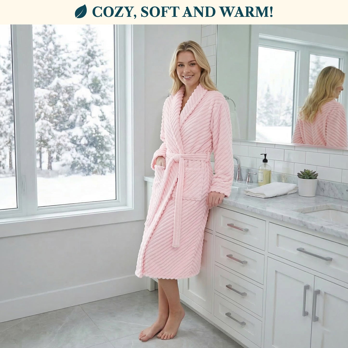 Women's Ribbed Fleece Robe