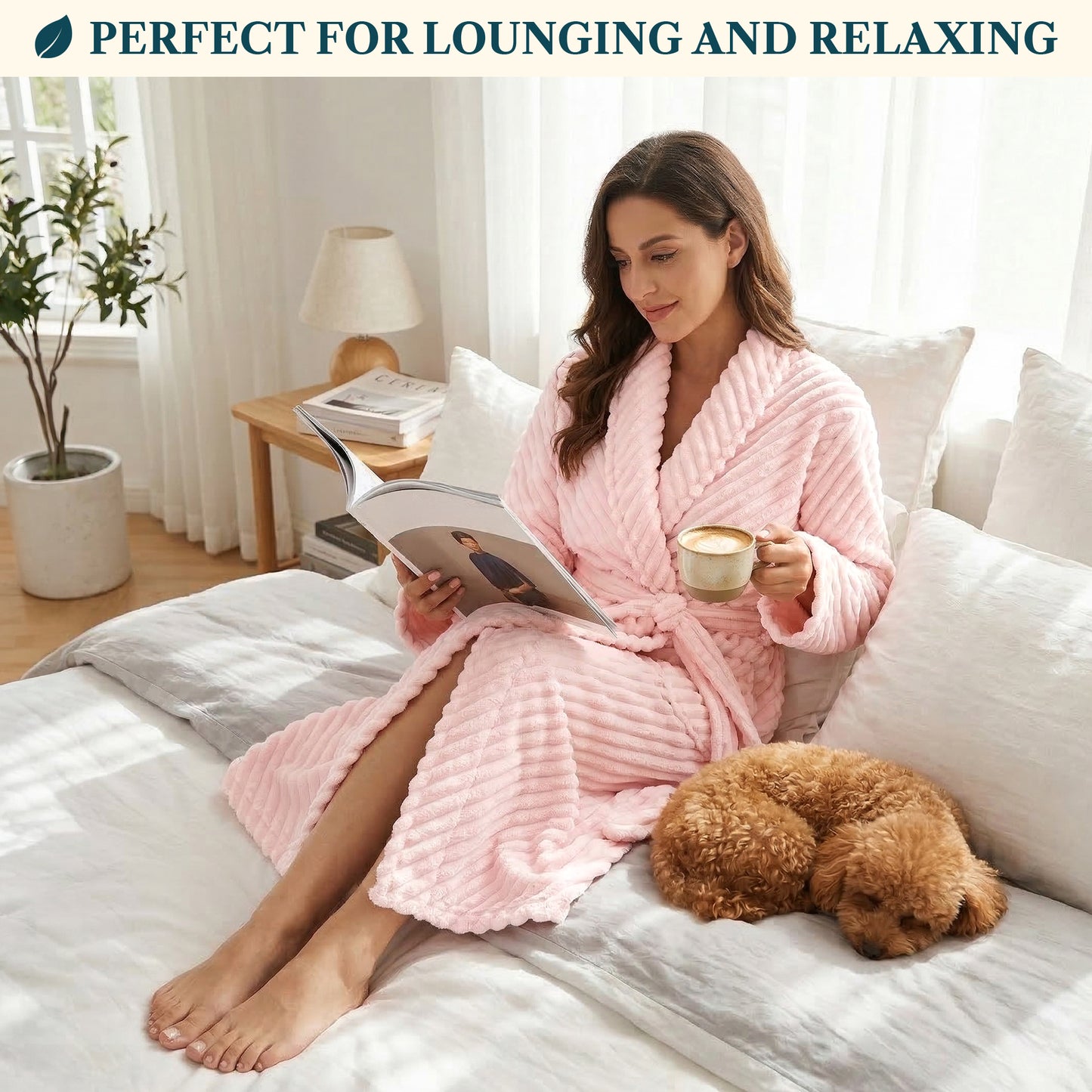 Women's Ribbed Fleece Robe
