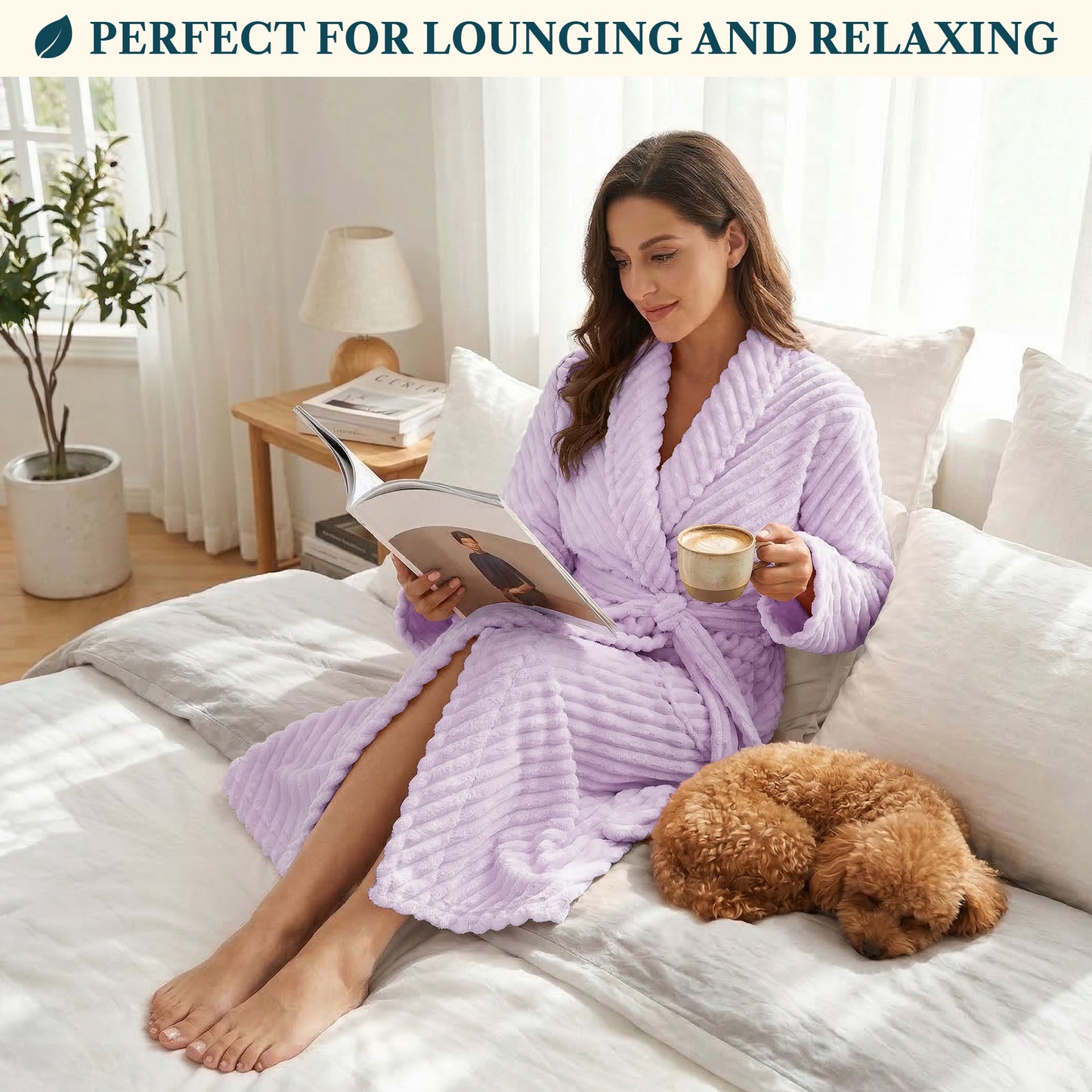 Women's Ribbed Fleece Robe