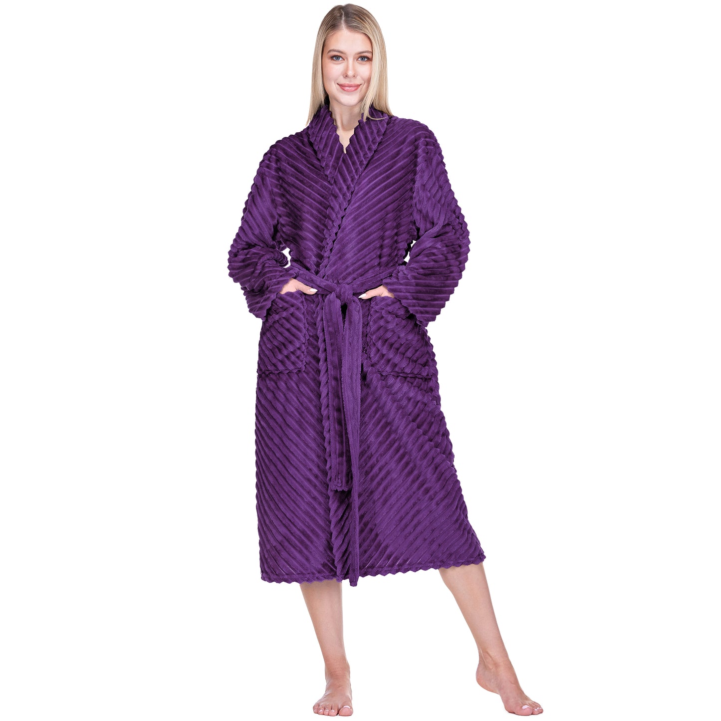 Women's Ribbed Fleece Robe