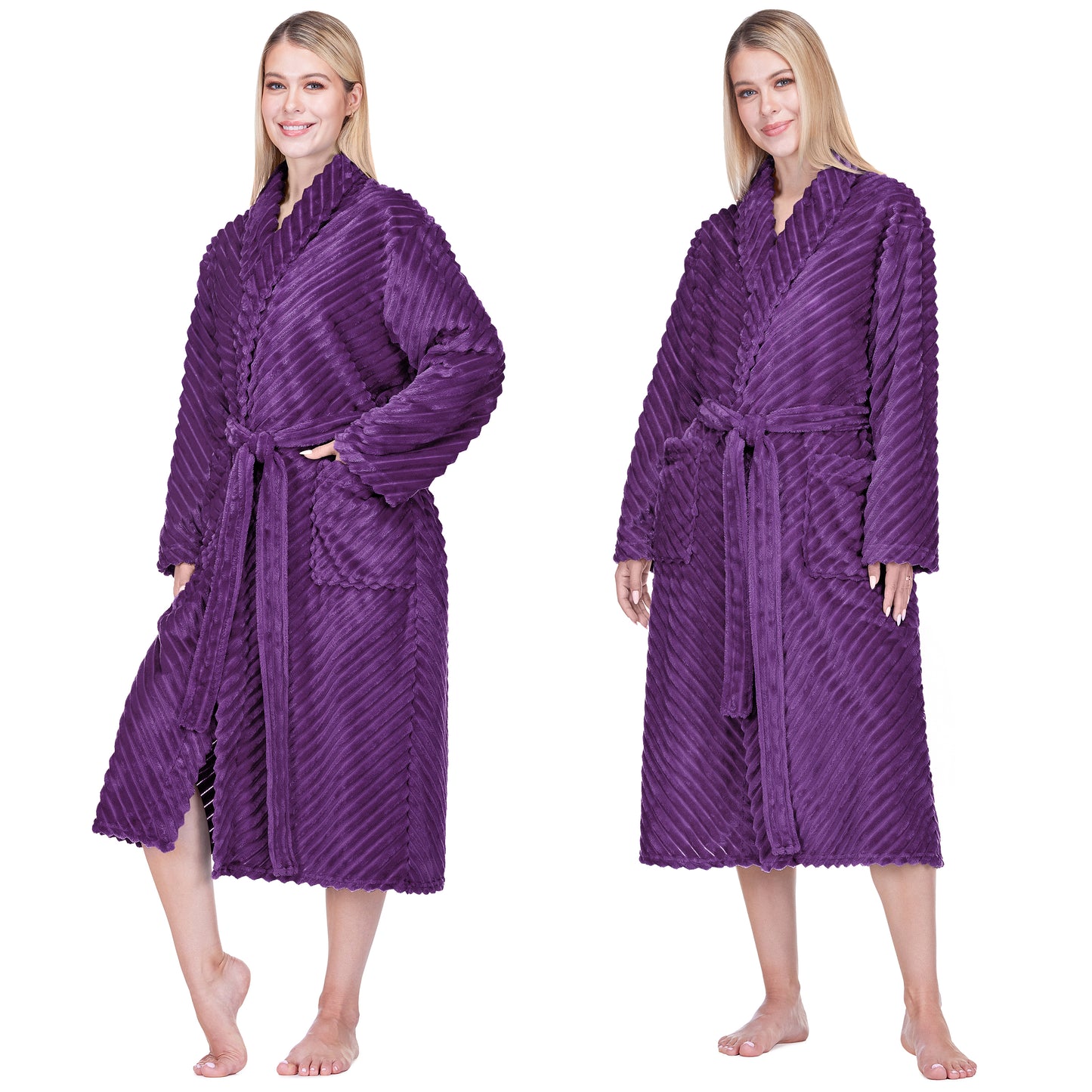 Women's Ribbed Fleece Robe
