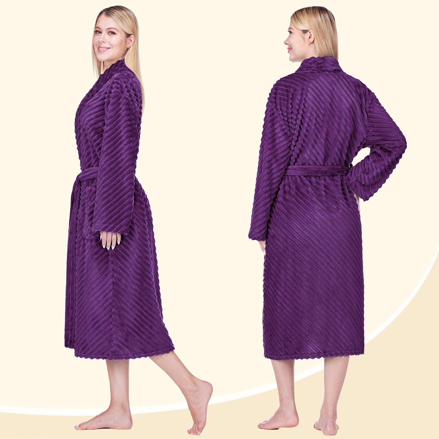 Women's Ribbed Fleece Robe
