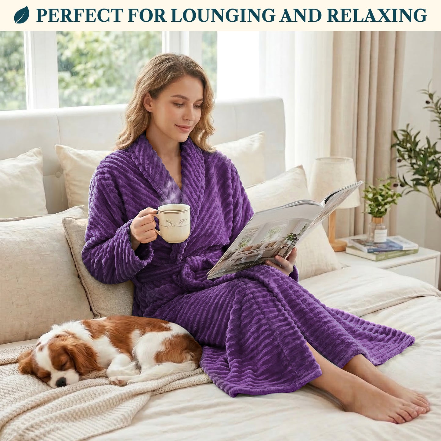 Women's Ribbed Fleece Robe