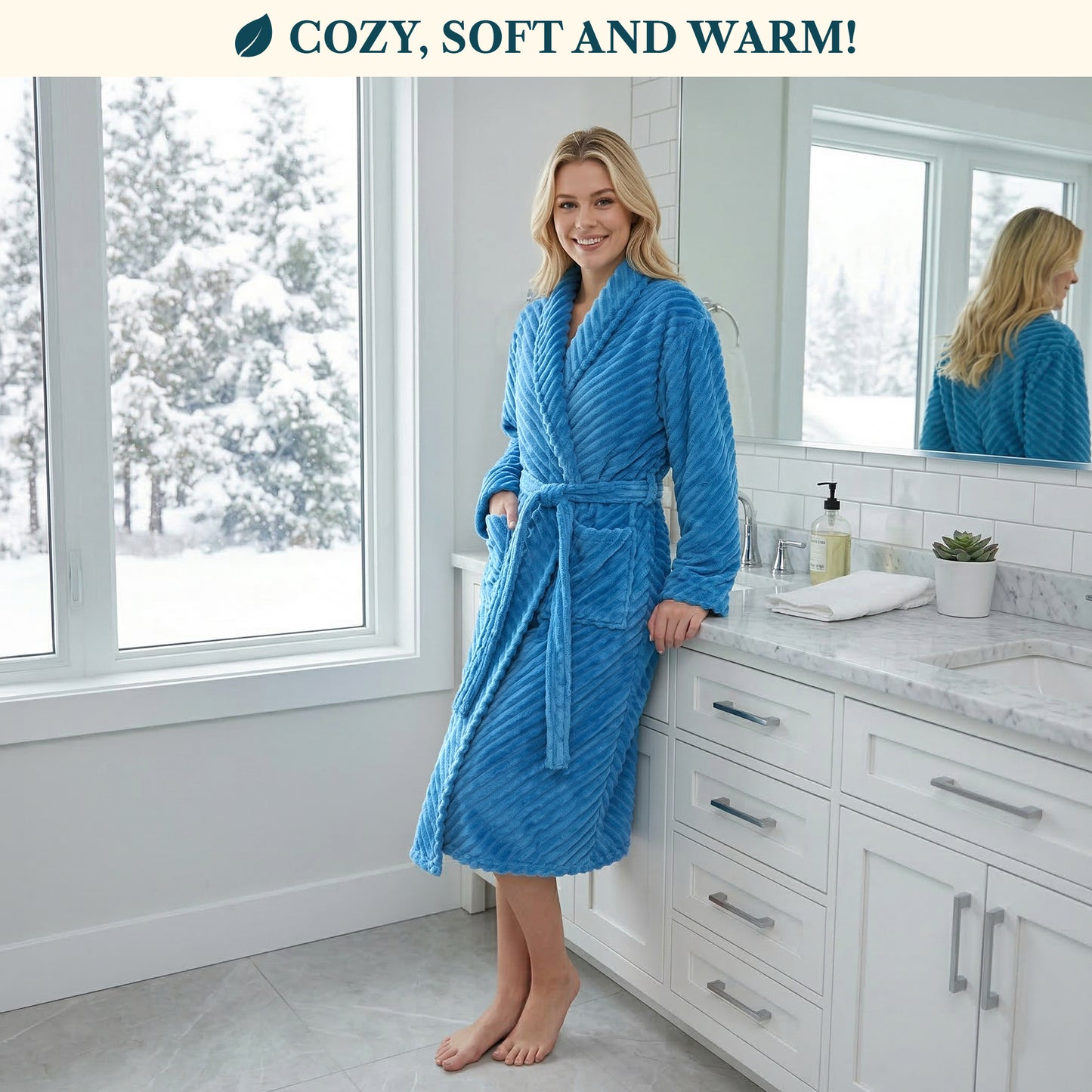 Women's Ribbed Fleece Robe