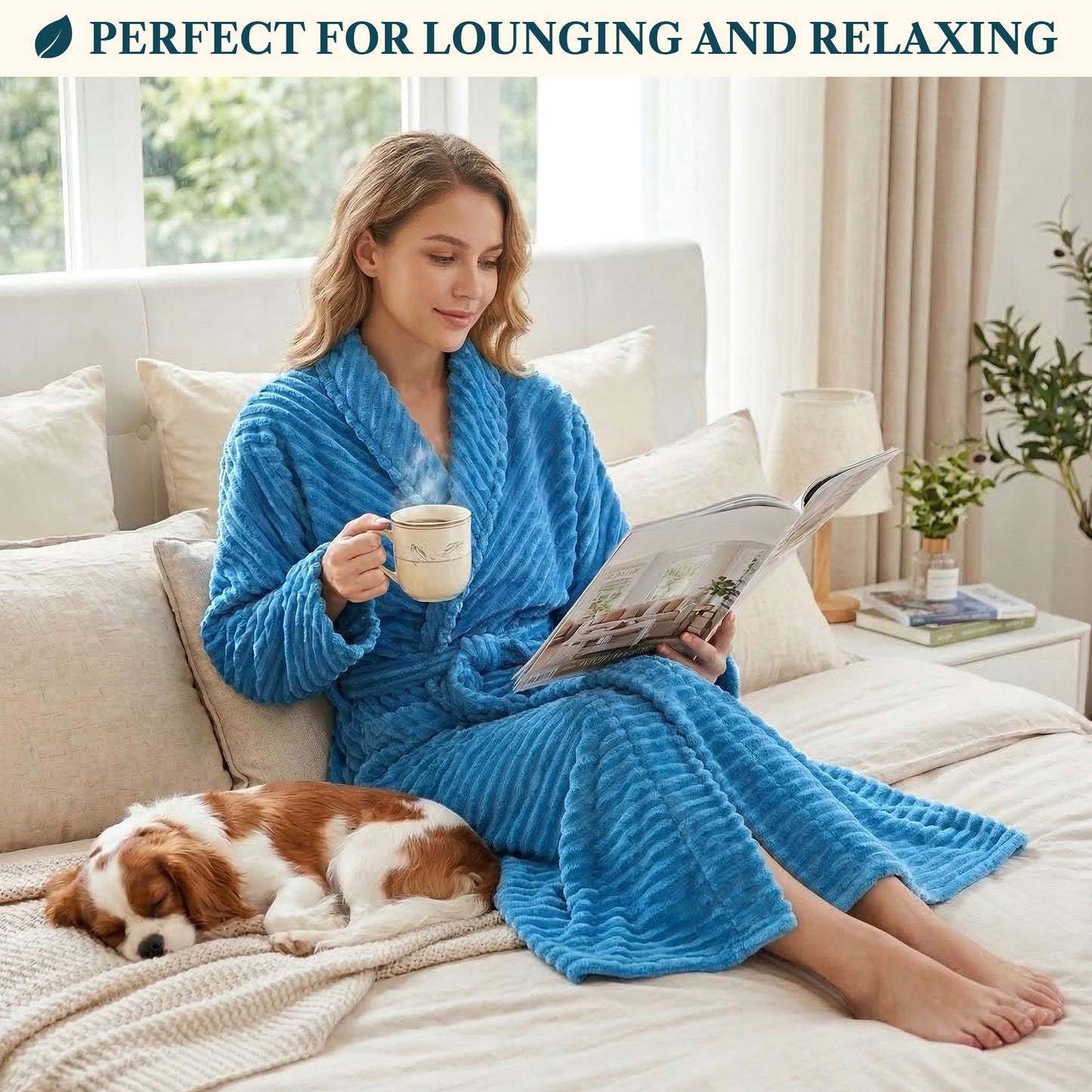 Women's Ribbed Fleece Robe