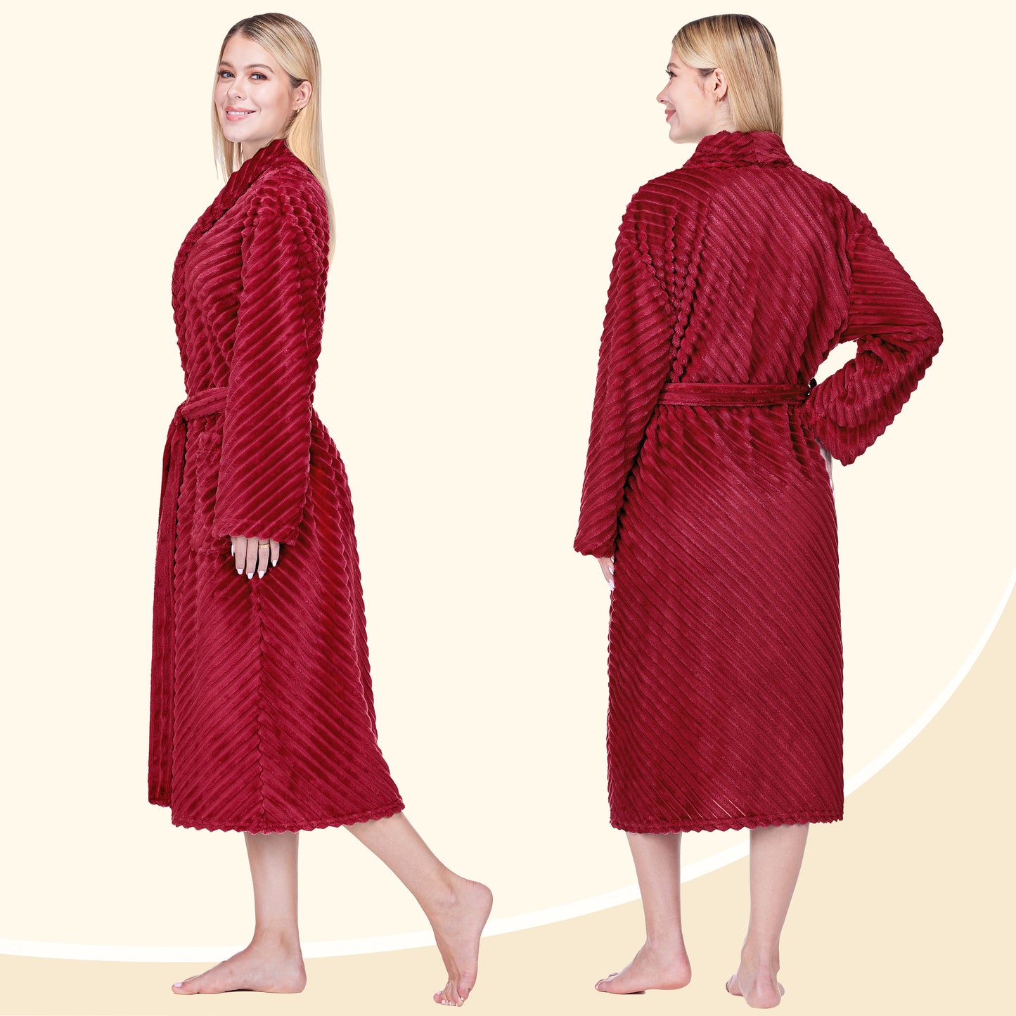 Women's Ribbed Fleece Robe