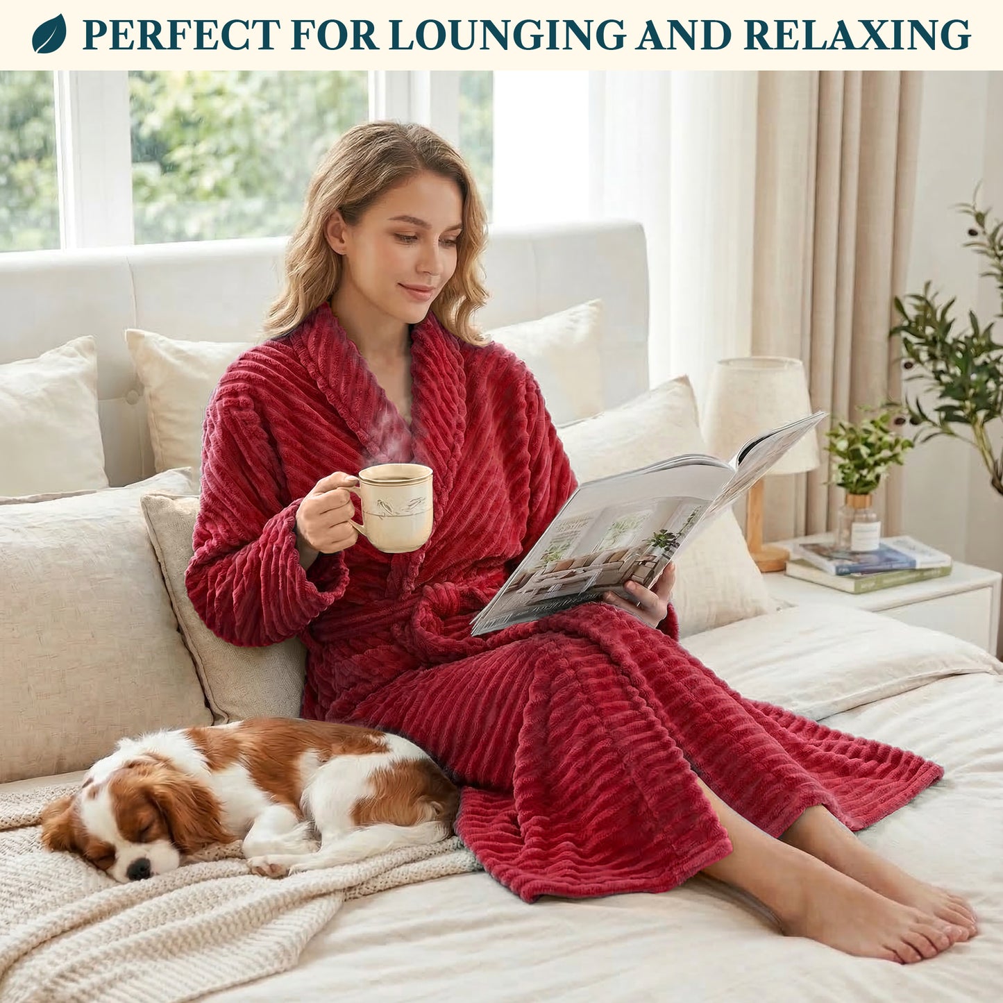 Women's Ribbed Fleece Robe