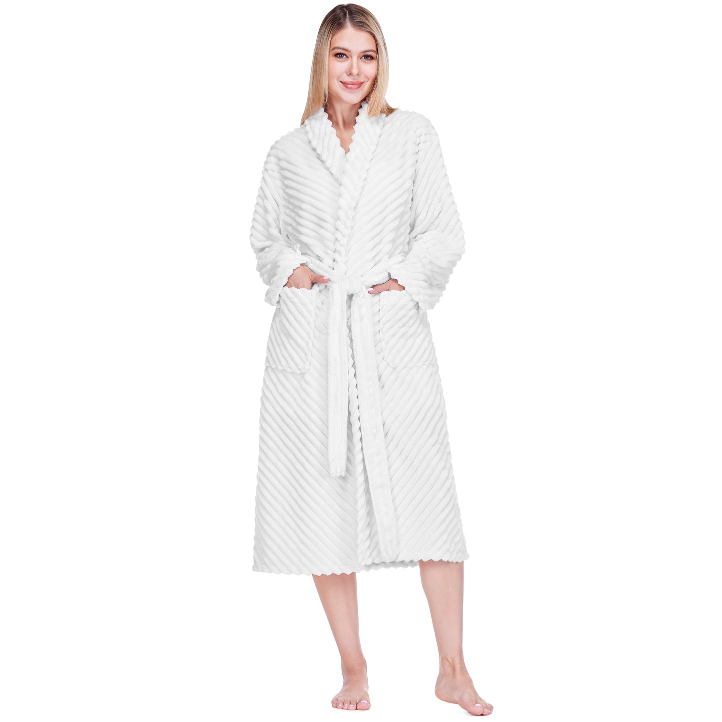 Women's Ribbed Fleece Robe