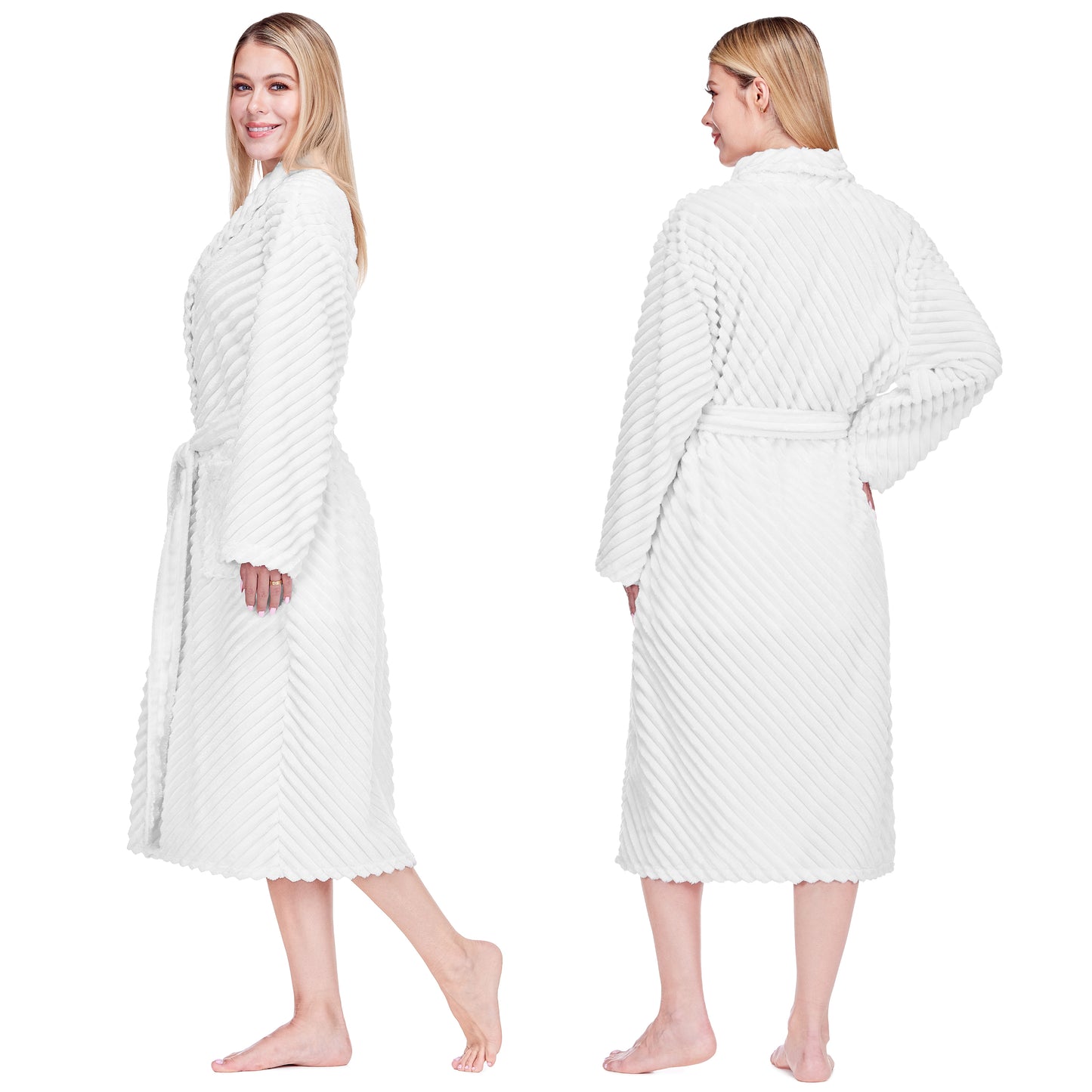 Women's Ribbed Fleece Robe