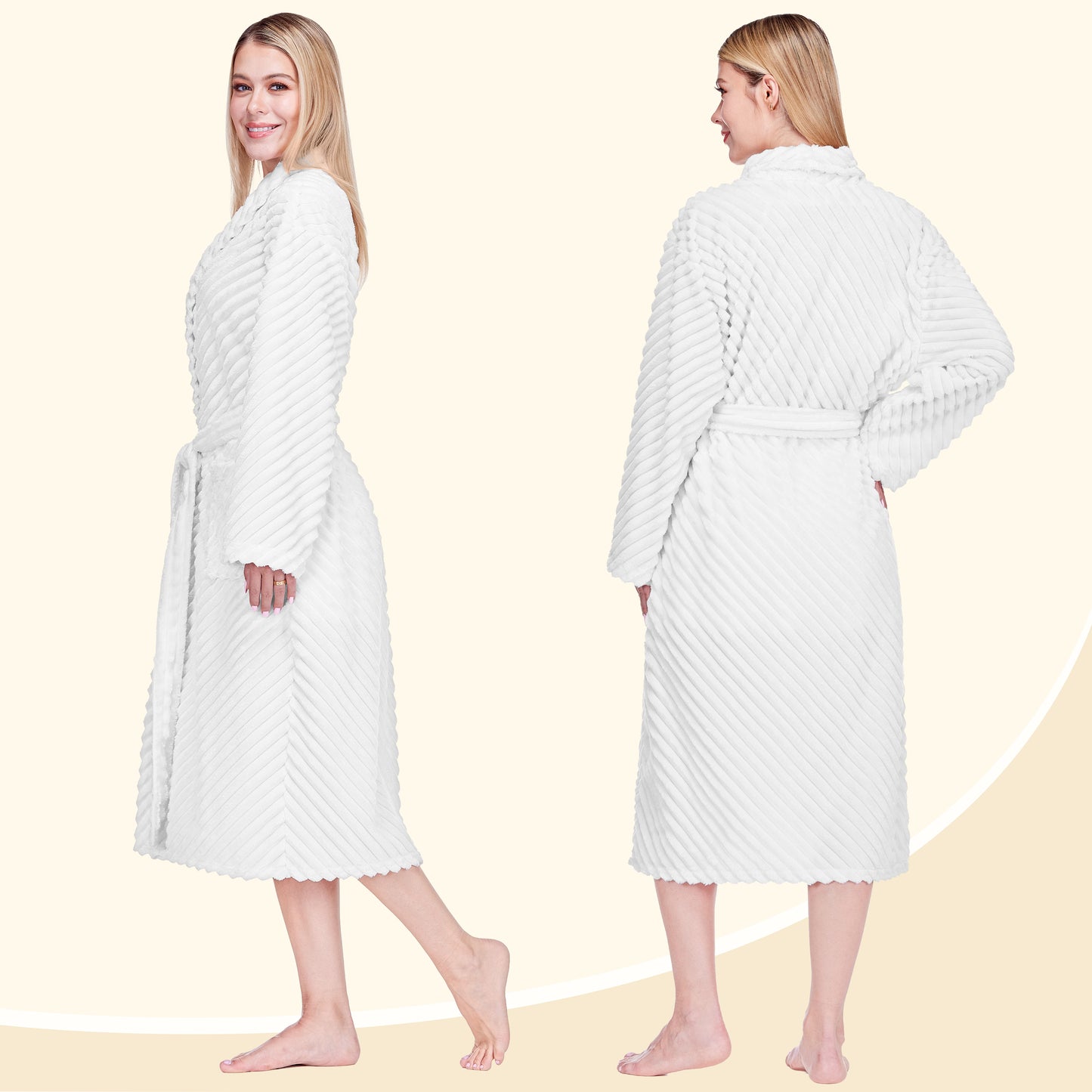 Women's Ribbed Fleece Robe