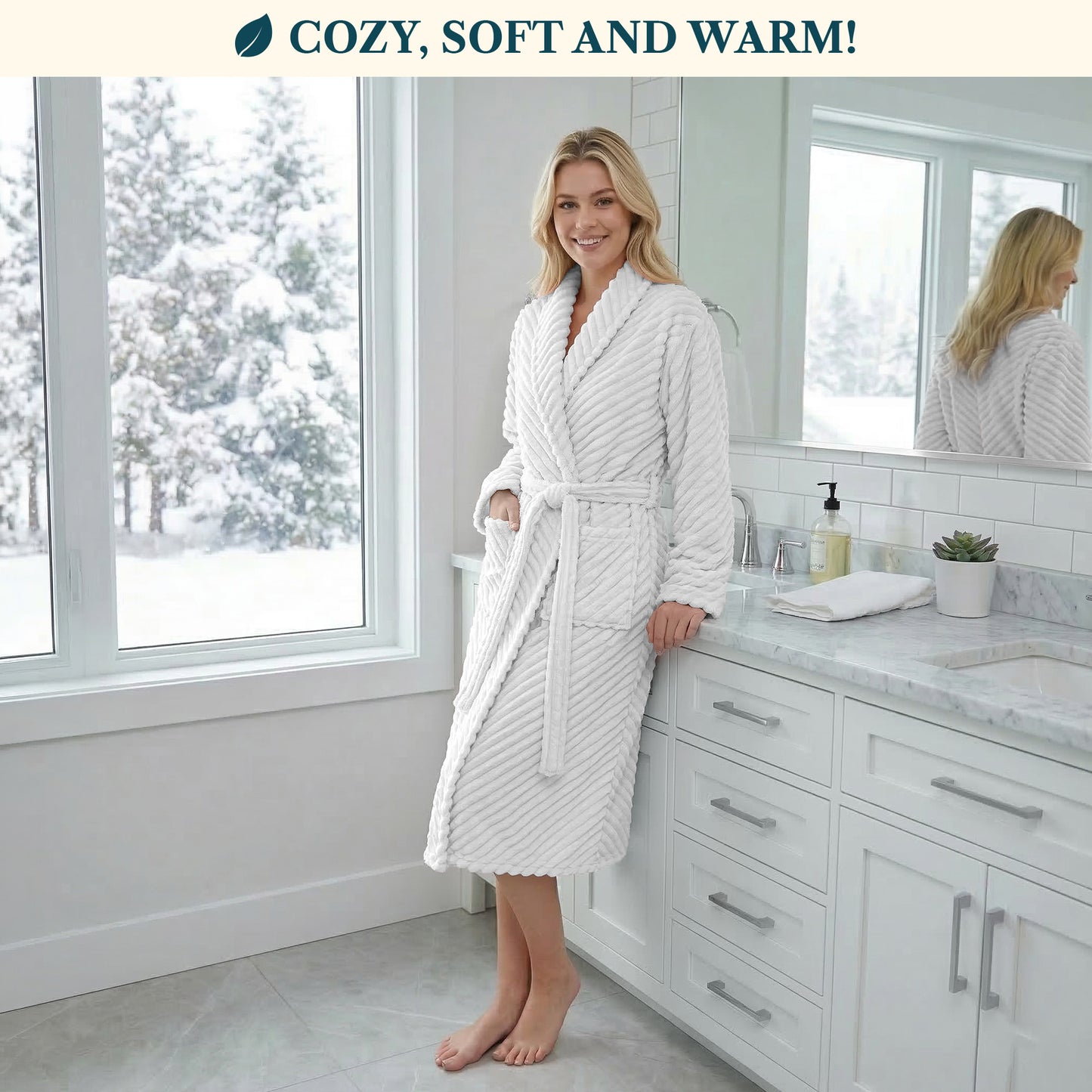 Women's Ribbed Fleece Robe
