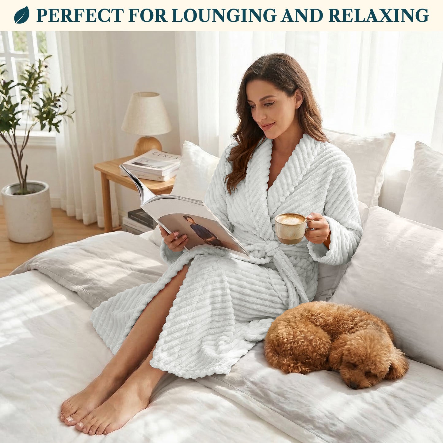 Women's Ribbed Fleece Robe