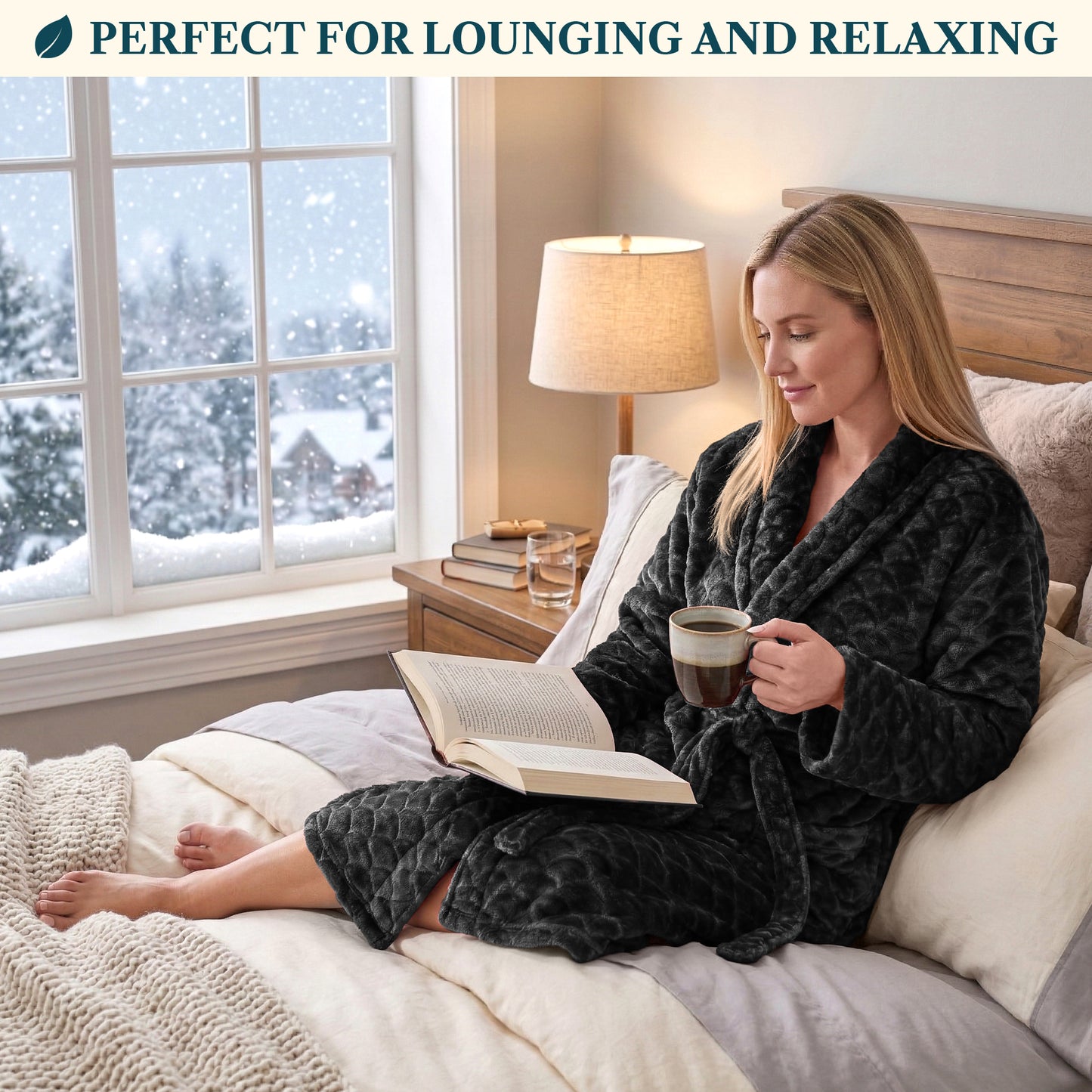 Women's Scallop Pattern Short Robe