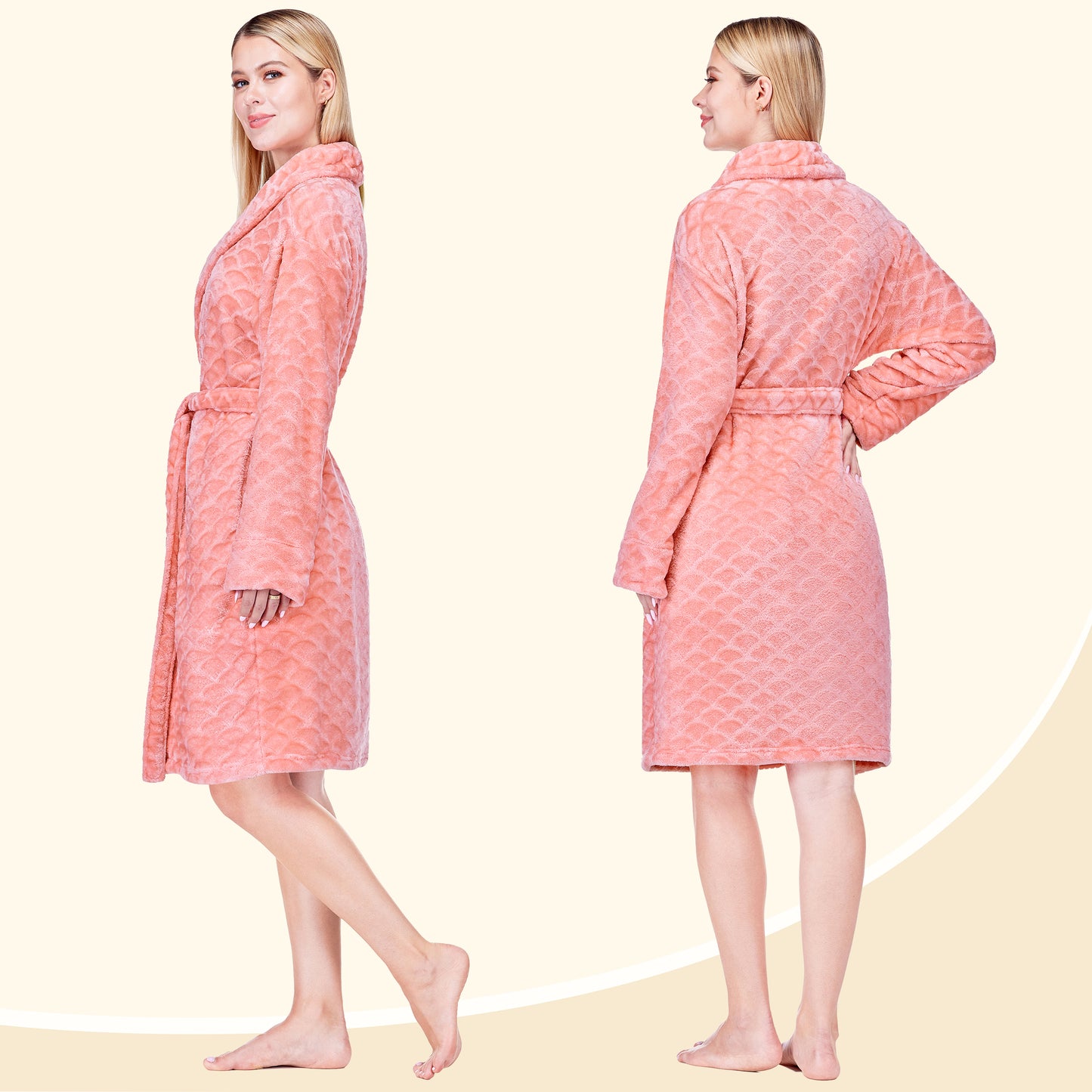 Women's Scallop Pattern Short Robe