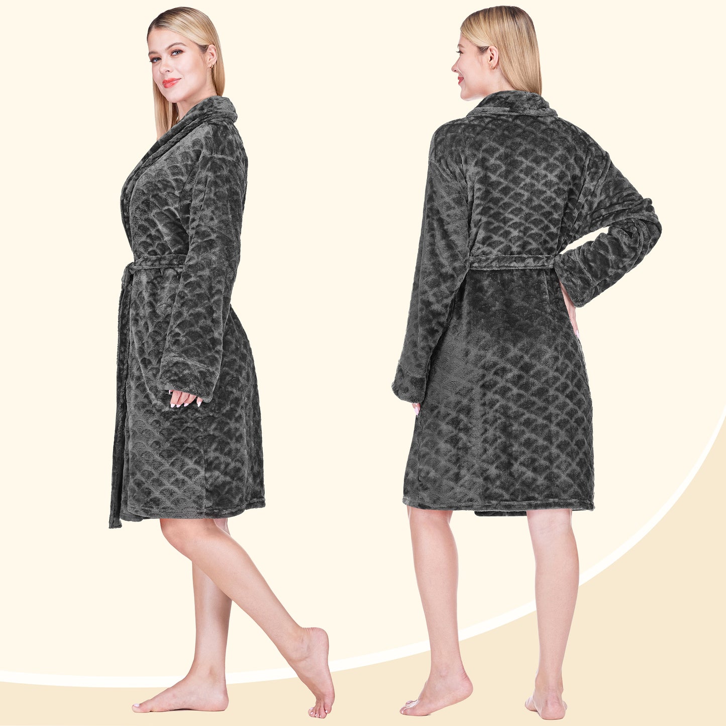 Women's Scallop Pattern Short Robe