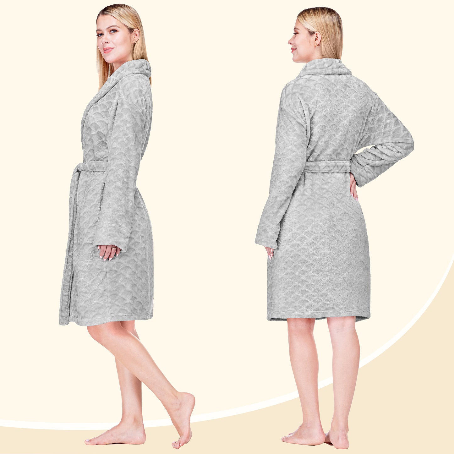 Women's Scallop Pattern Short Robe