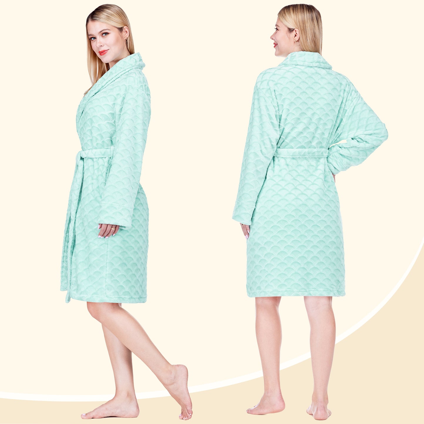 Women's Scallop Pattern Short Robe