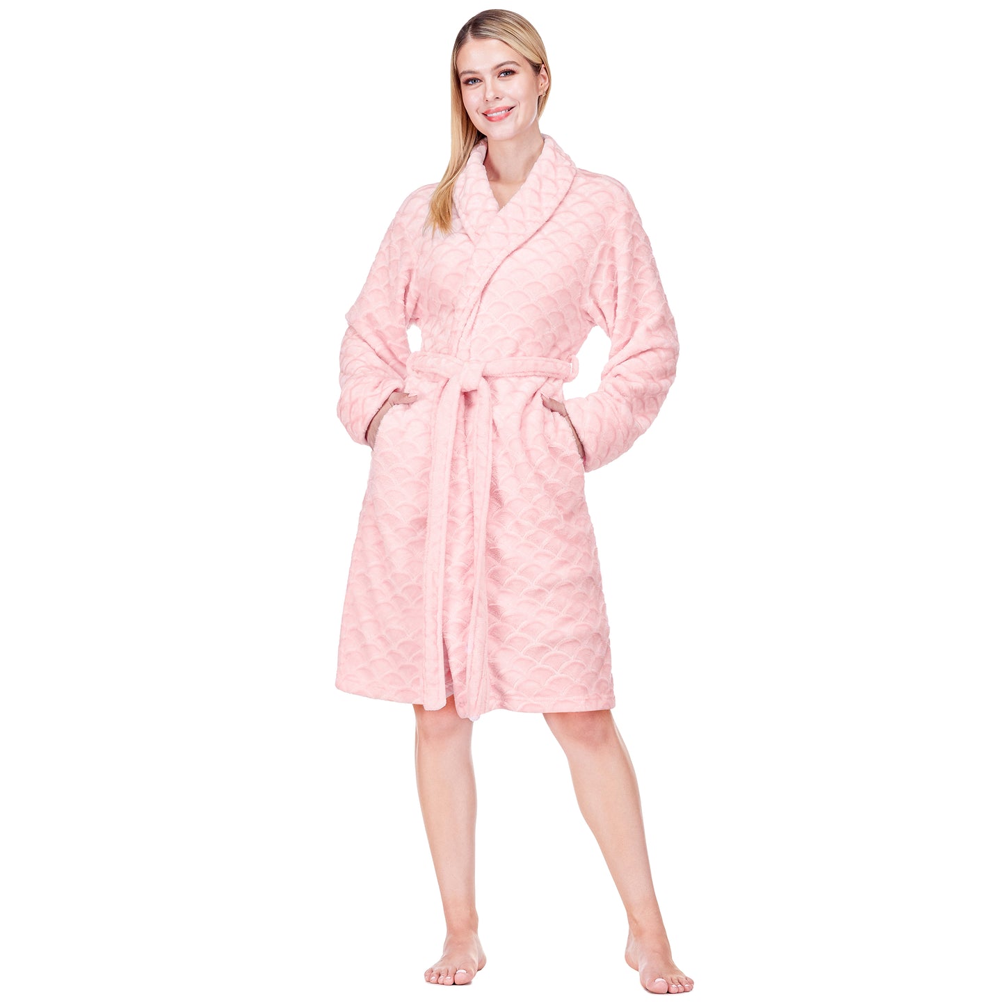 Women's Scallop Pattern Short Robe