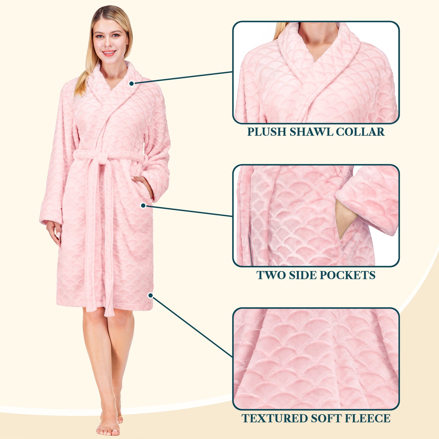 Women's Scallop Pattern Short Robe