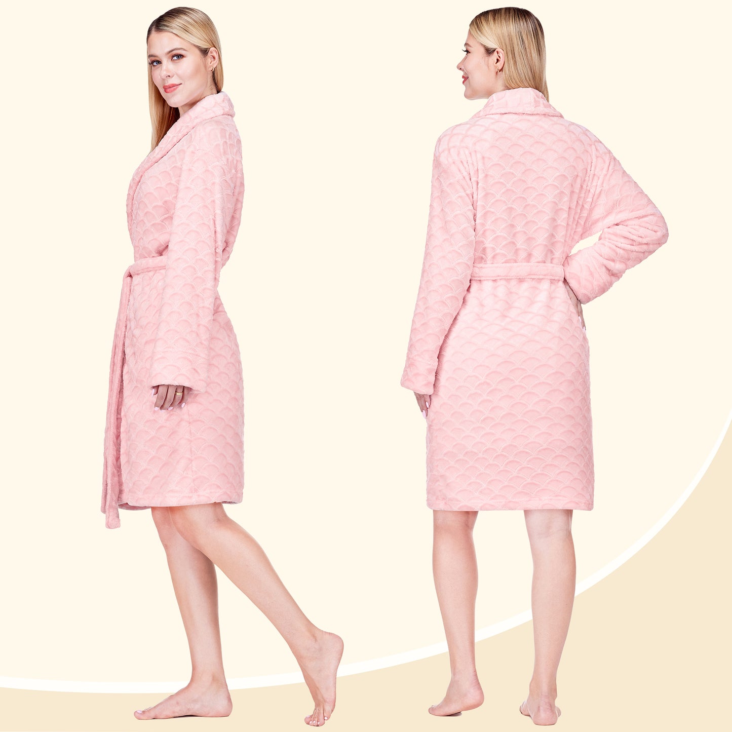 Women's Scallop Pattern Short Robe