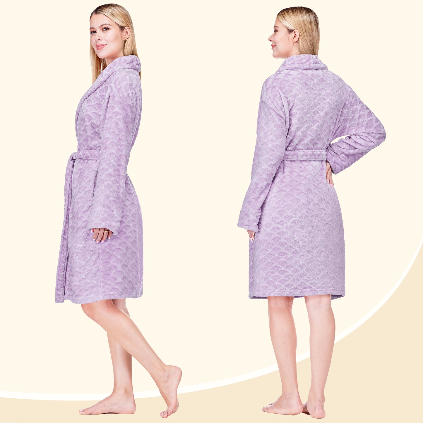 Women's Scallop Pattern Short Robe