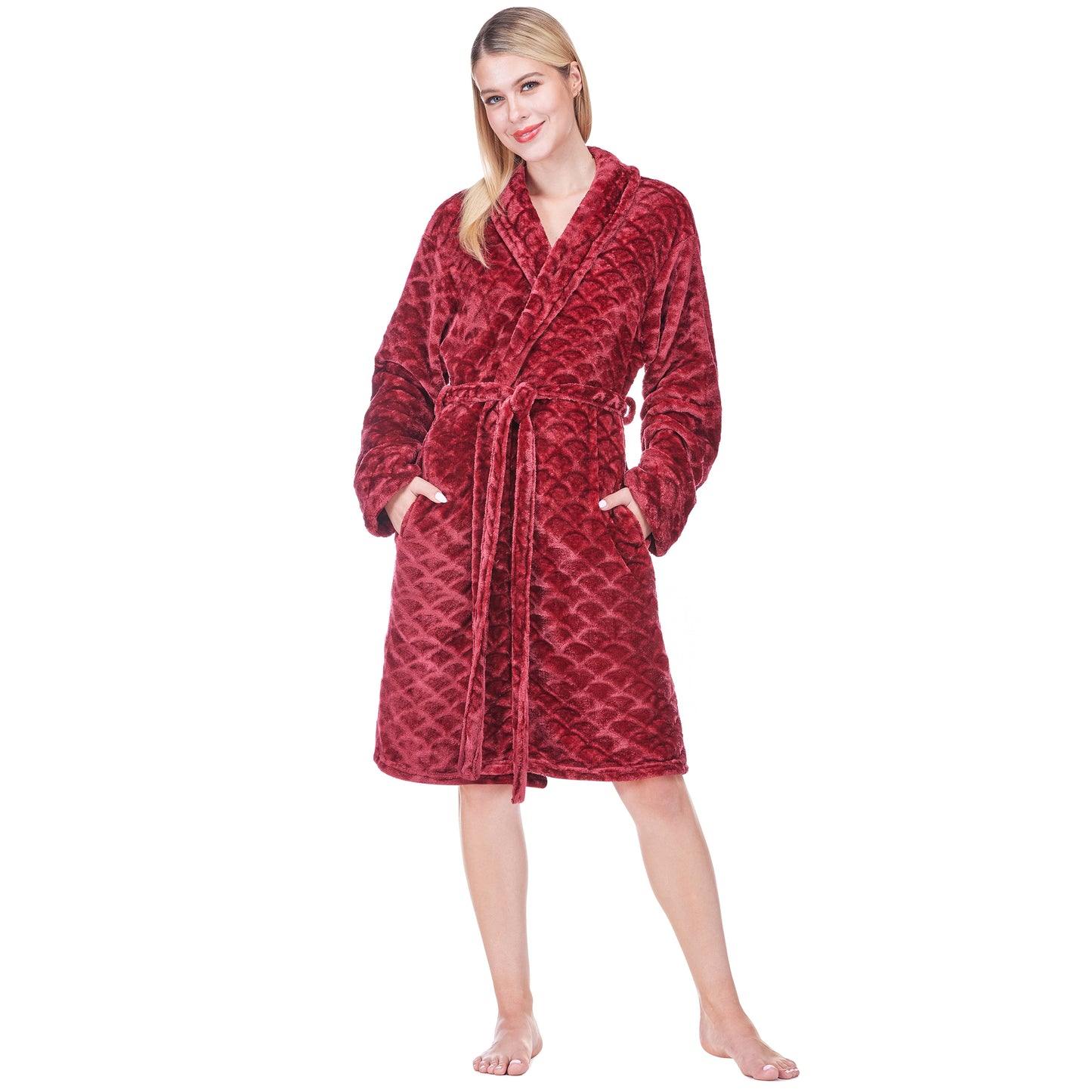 Women's Scallop Pattern Short Robe