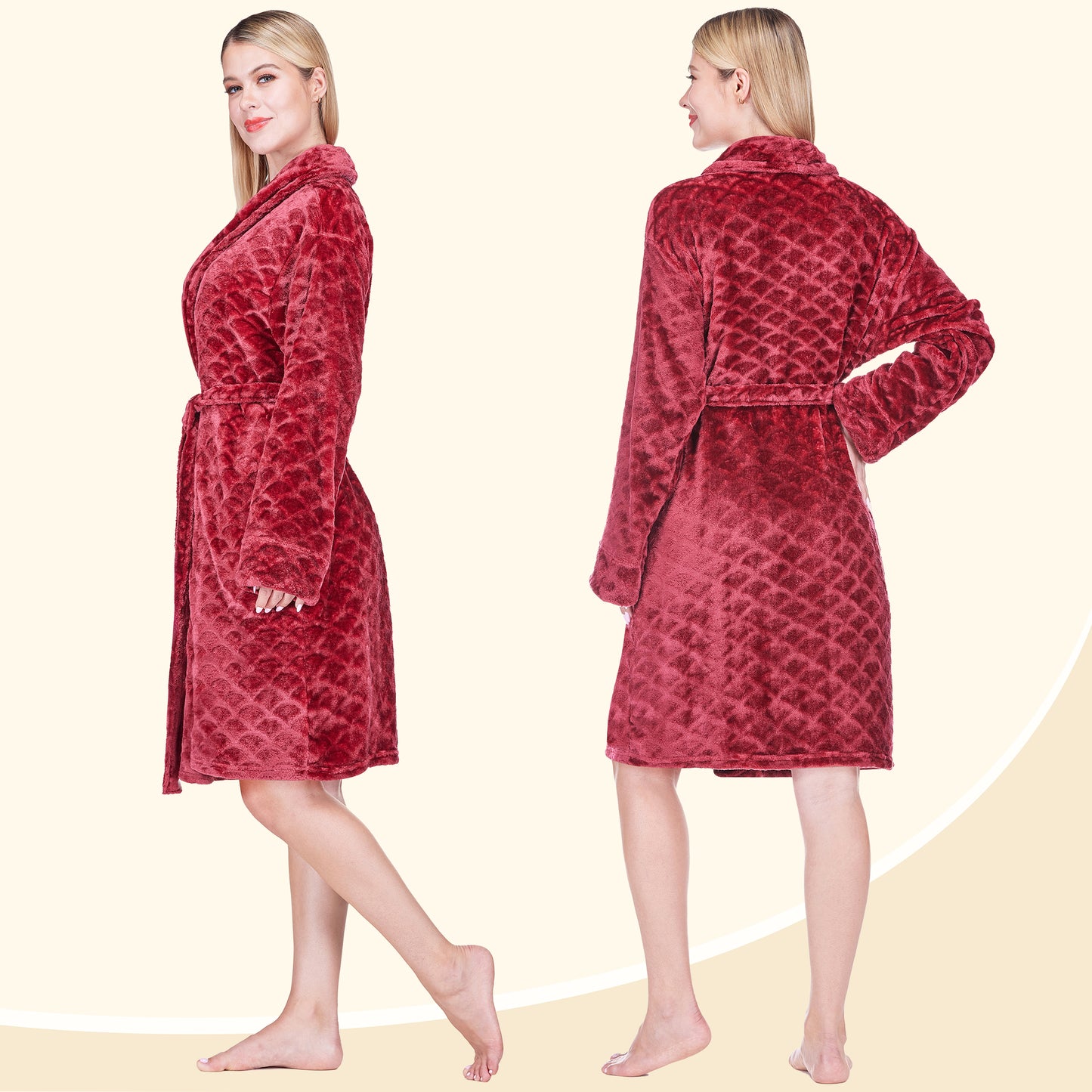 Women's Scallop Pattern Short Robe
