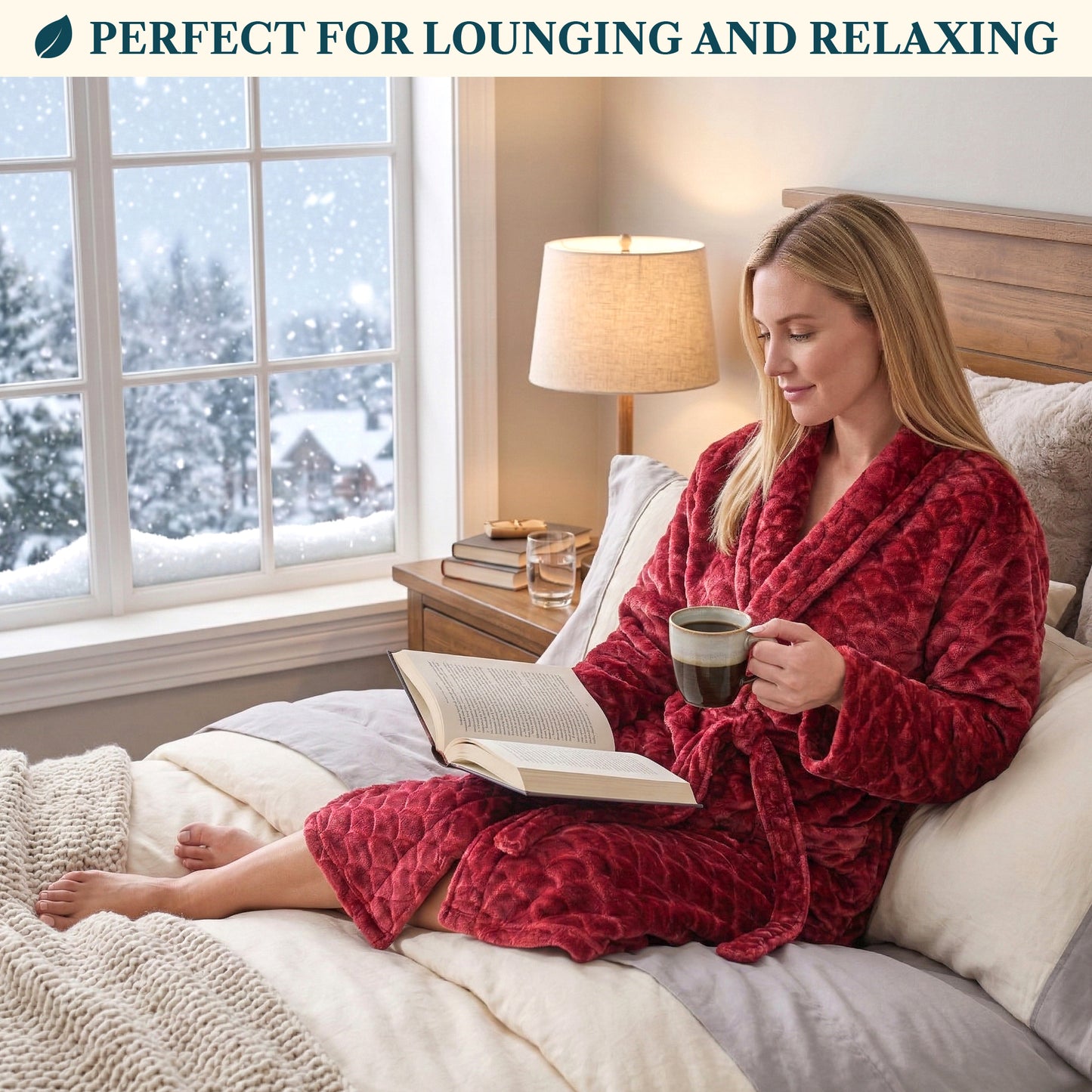 Women's Scallop Pattern Short Robe