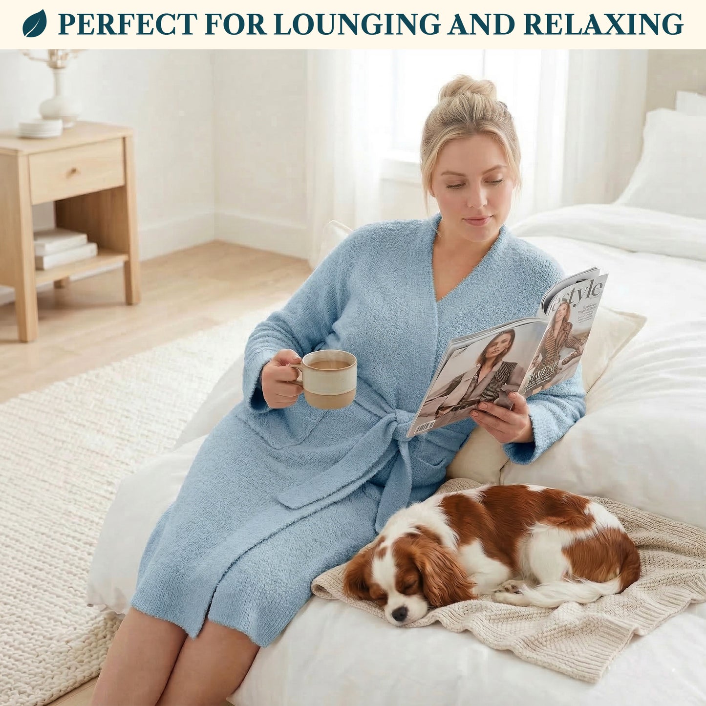 Women's Buttery Soft Knit Short Robe