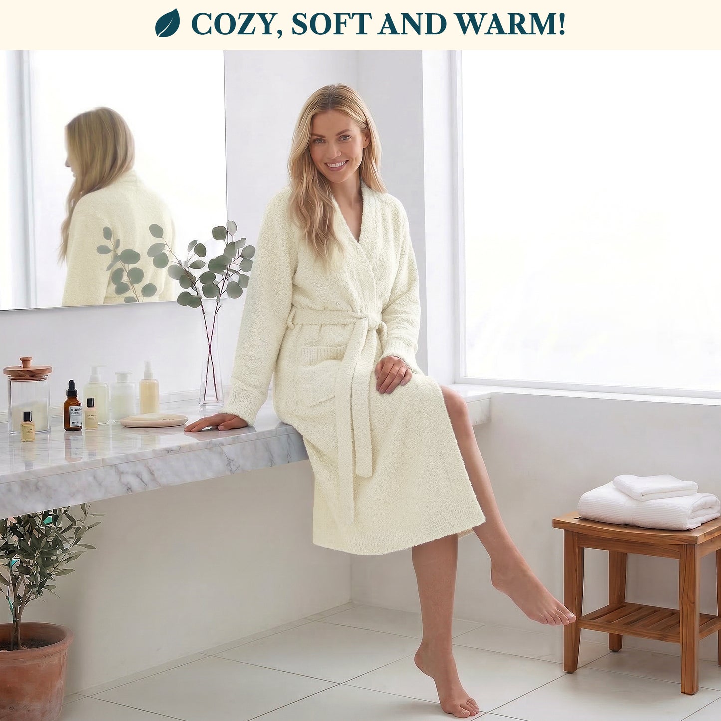 Women's Buttery Soft Knit Short Robe