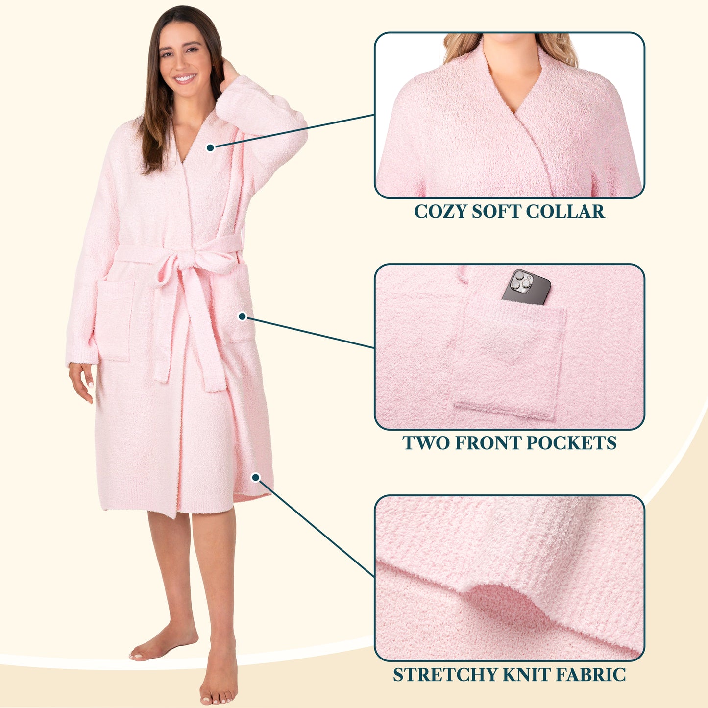 Women's Buttery Soft Knit Short Robe