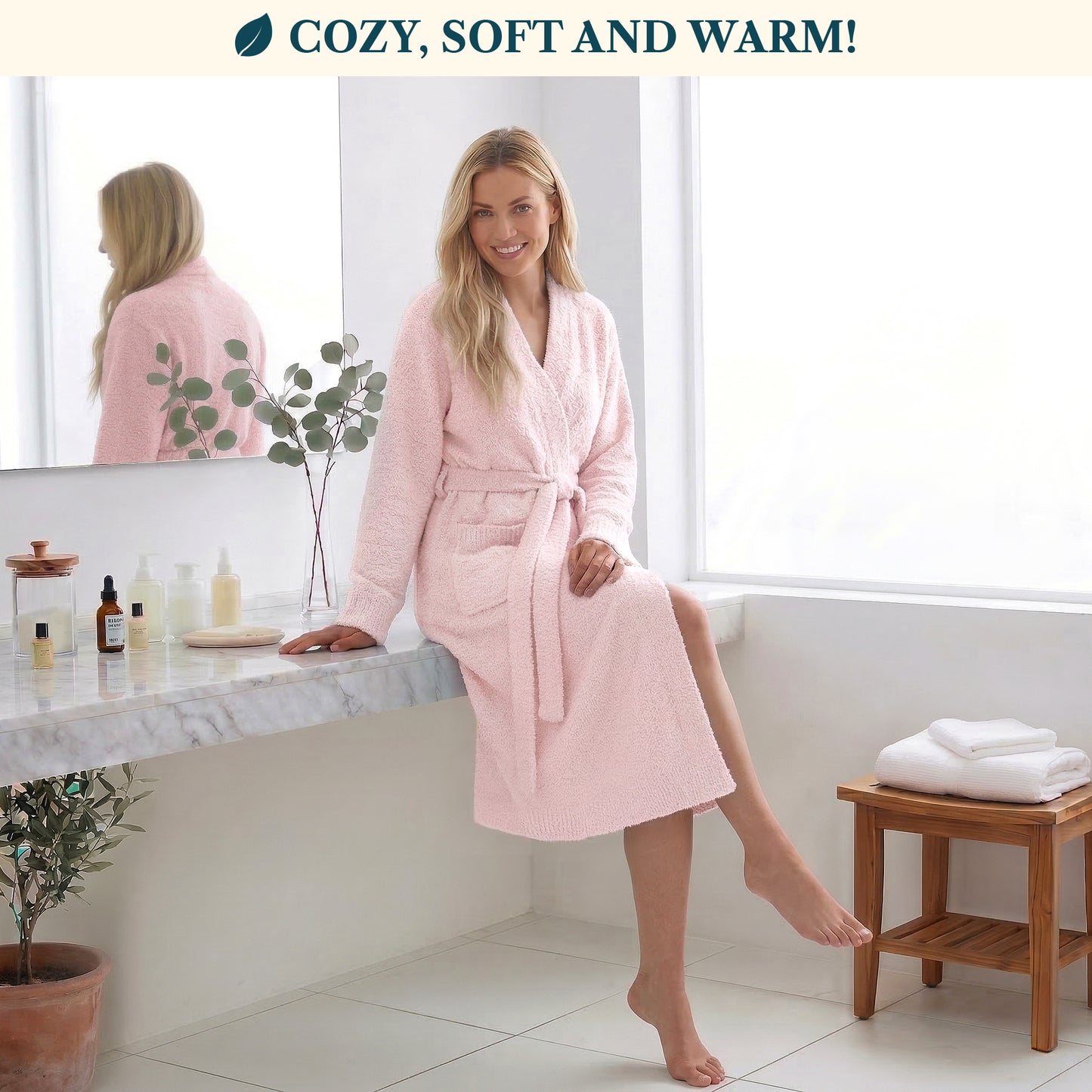 Women's Buttery Soft Knit Short Robe