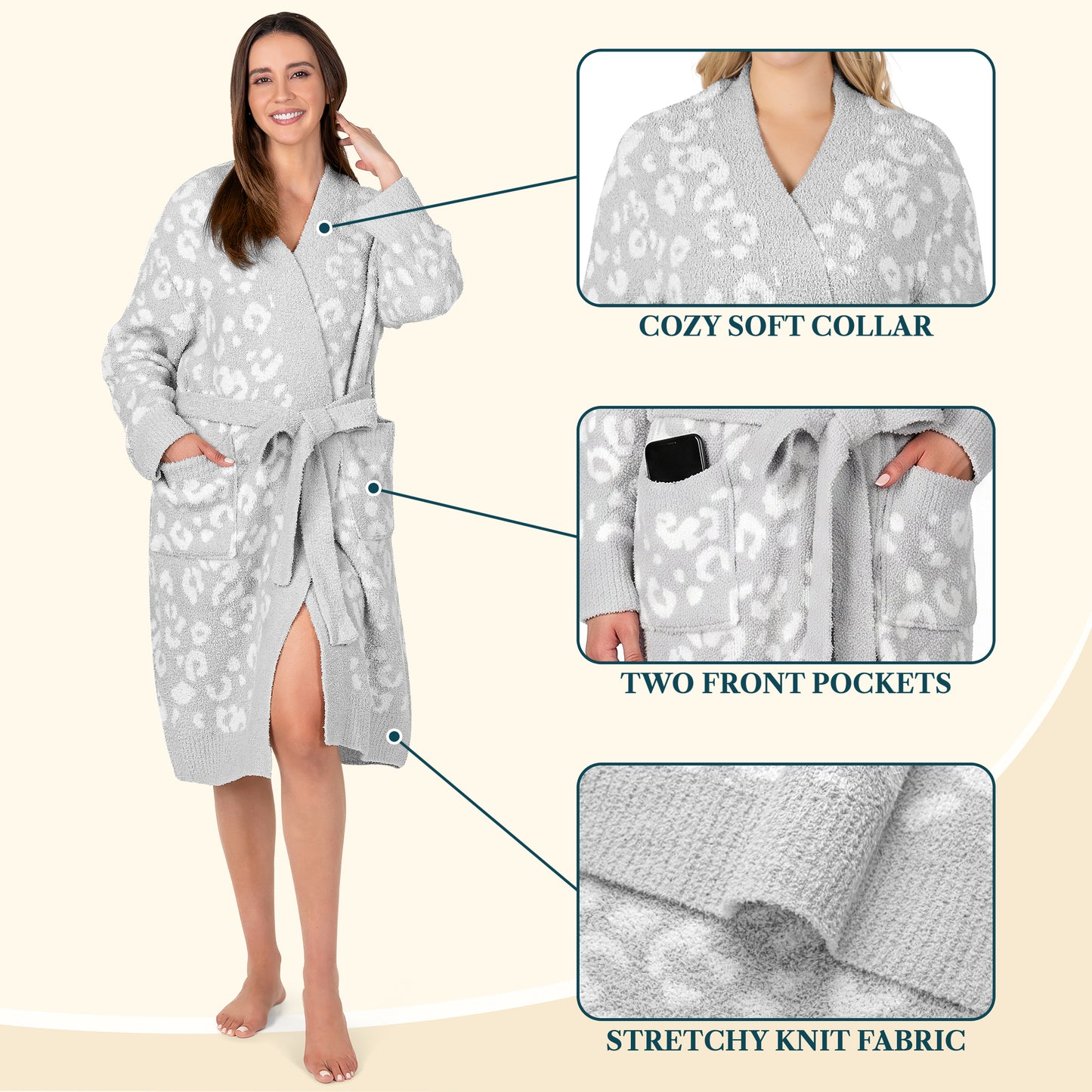 Women's Buttery Soft Knit Short Robe