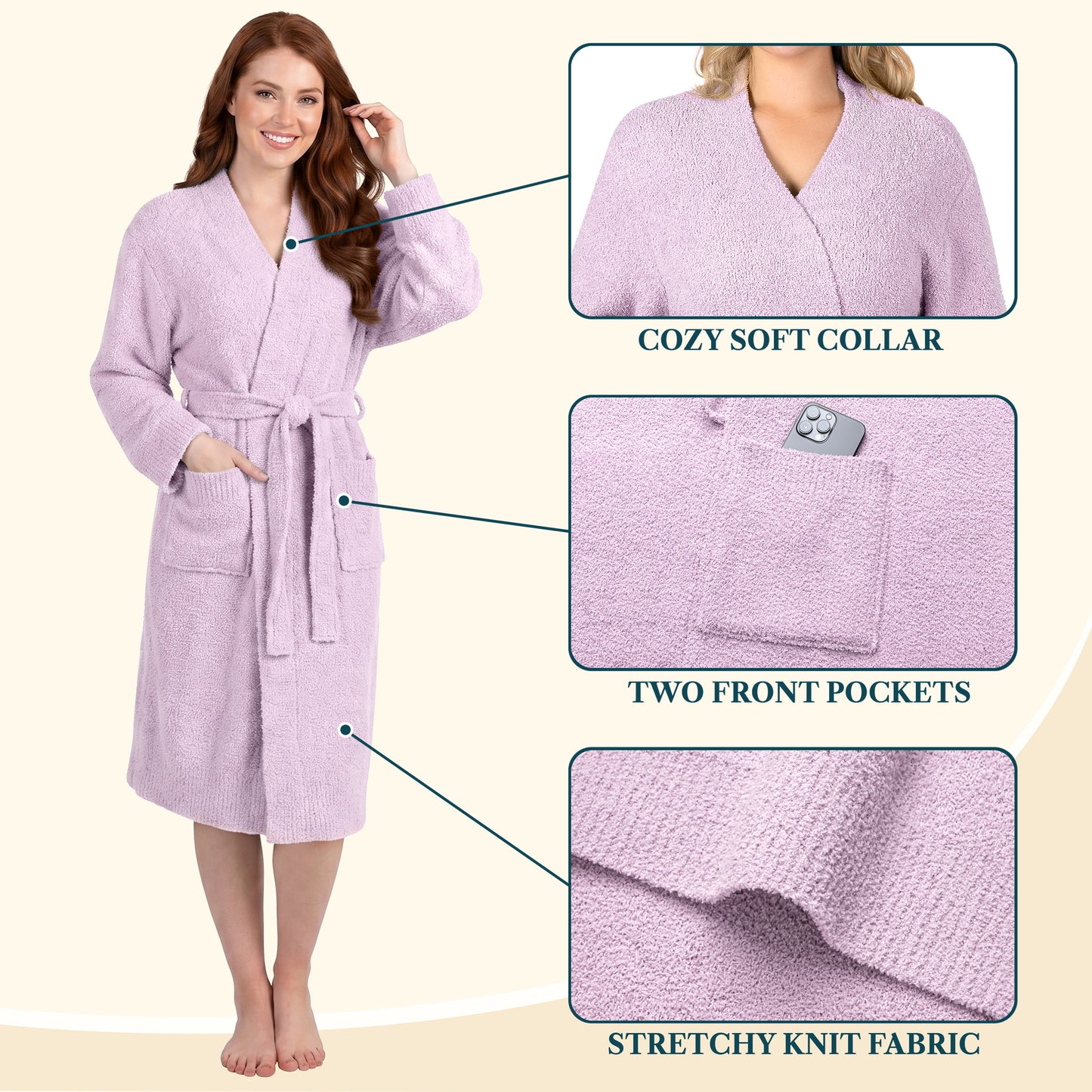 Women's Buttery Soft Knit Short Robe
