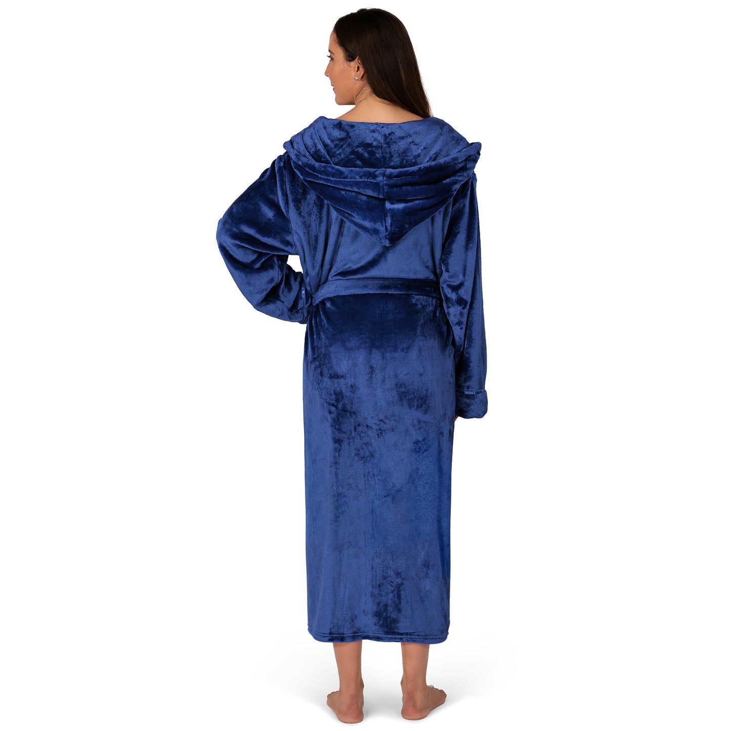 Women's Satin Trim Fleece Robe with Hood