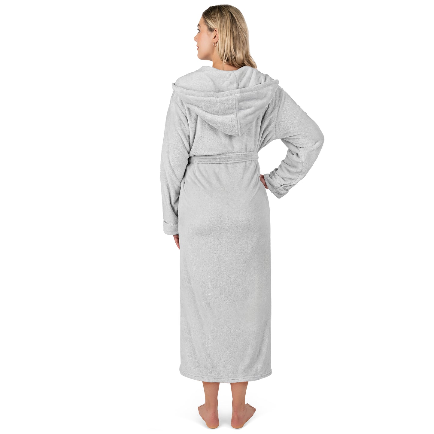 Women's Satin Trim Fleece Robe with Hood