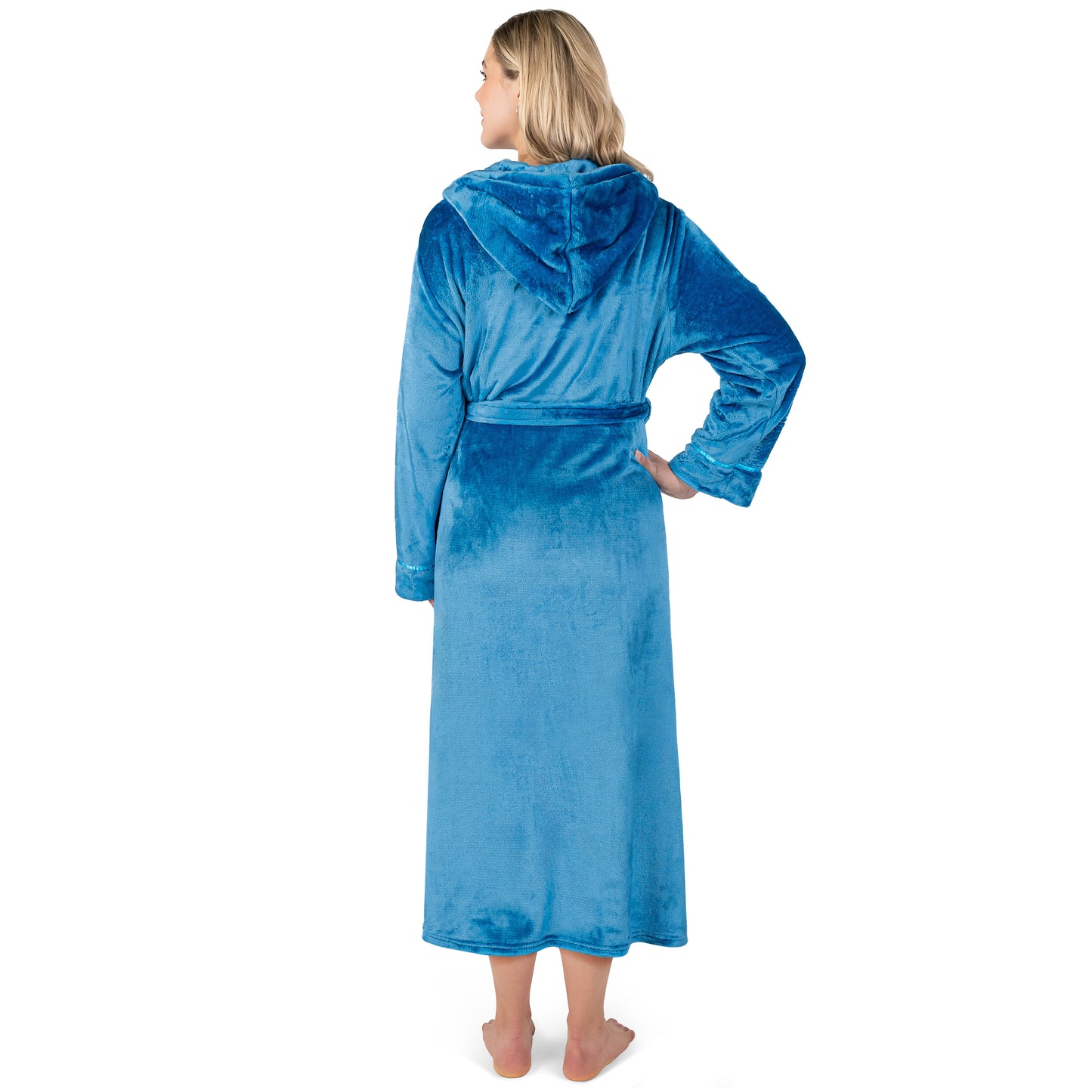 Women's Satin Trim Fleece Robe with Hood