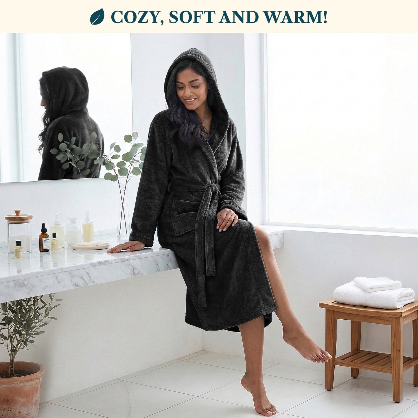 Women's Classic Fleece Robe with Hood