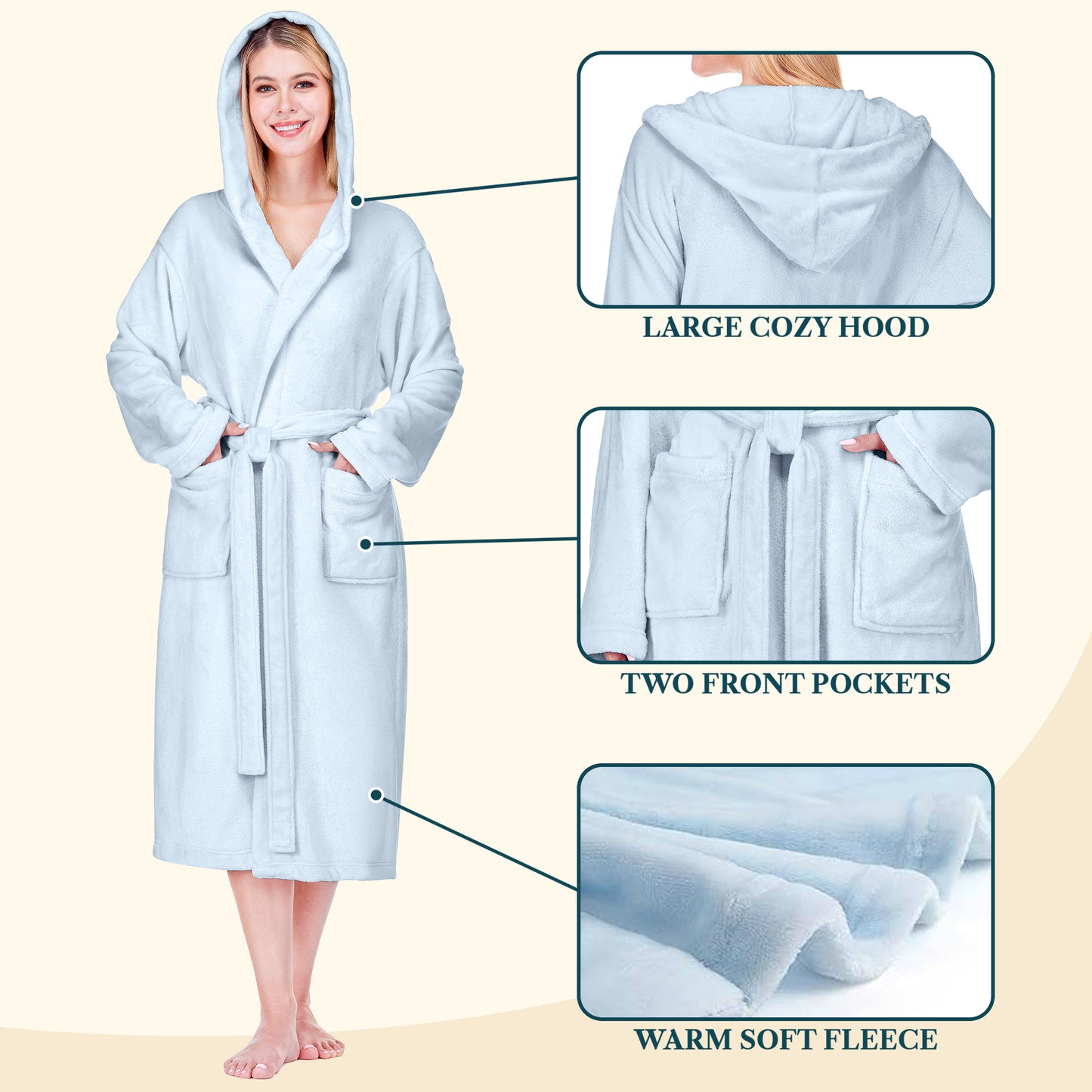 Women's Classic Fleece Robe with Hood