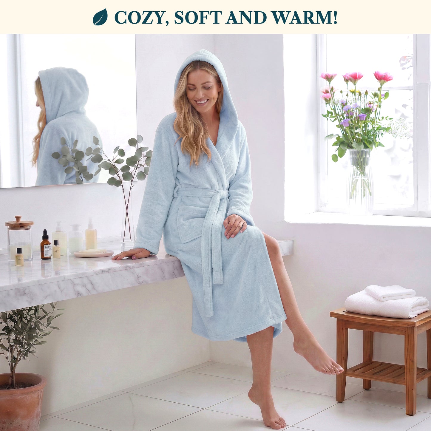 Women's Classic Fleece Robe with Hood