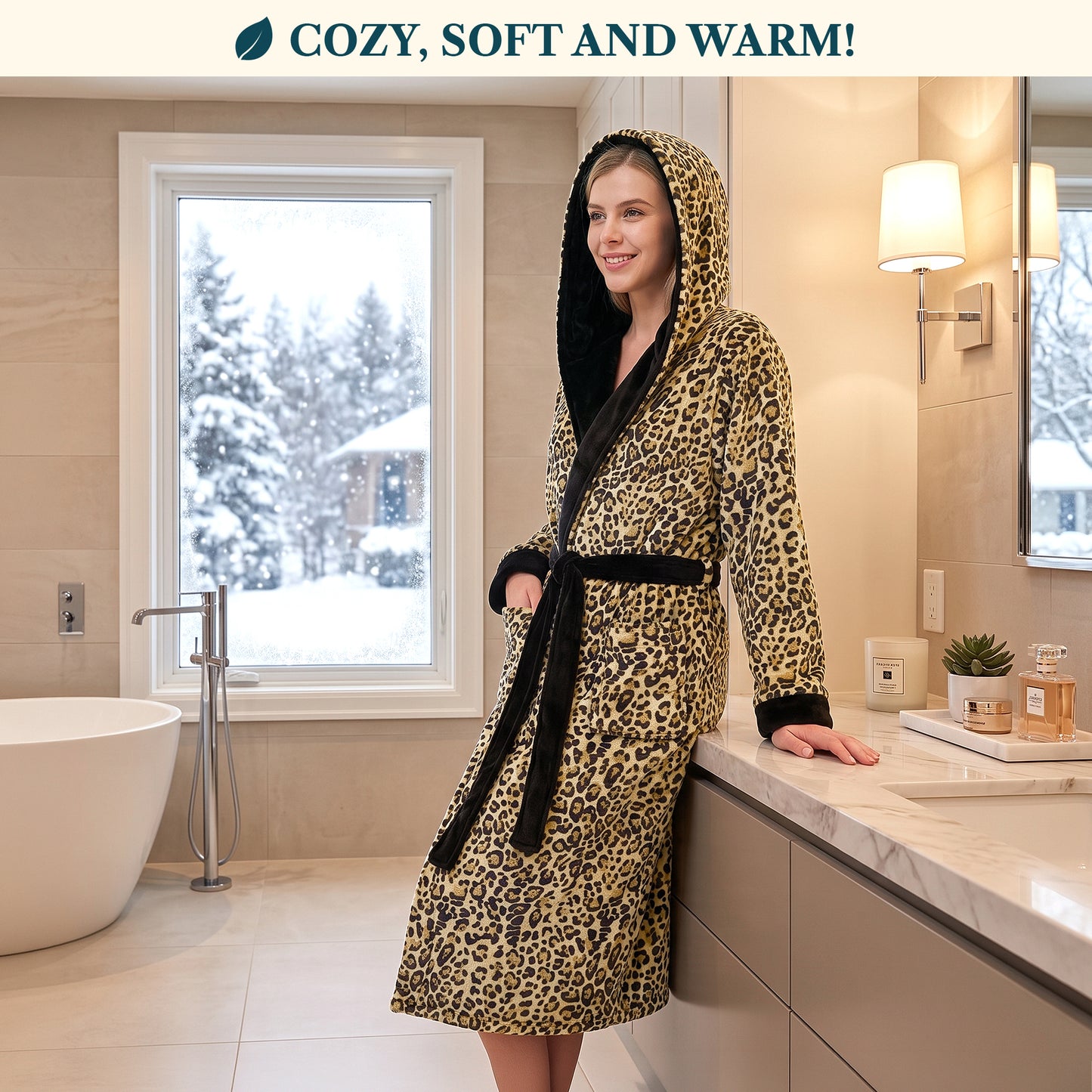 Women's Classic Fleece Robe with Hood