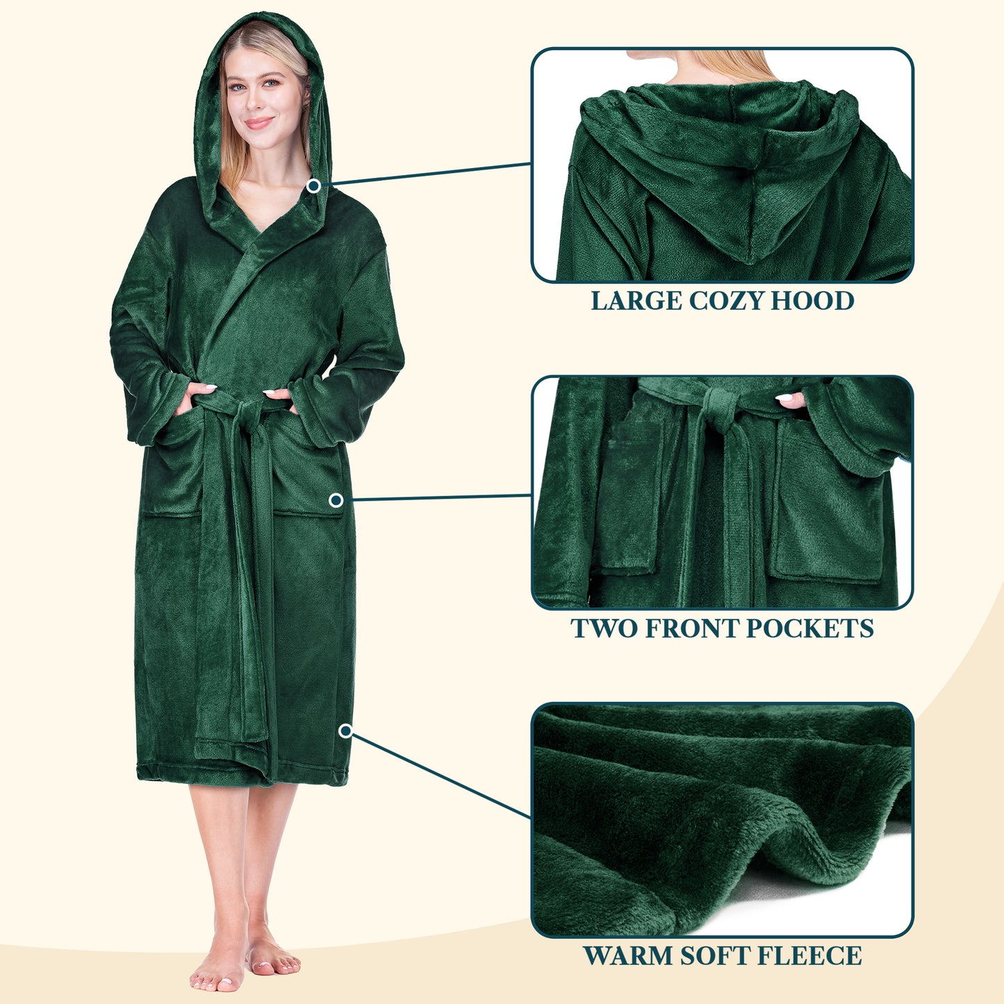 Women's Classic Fleece Robe with Hood