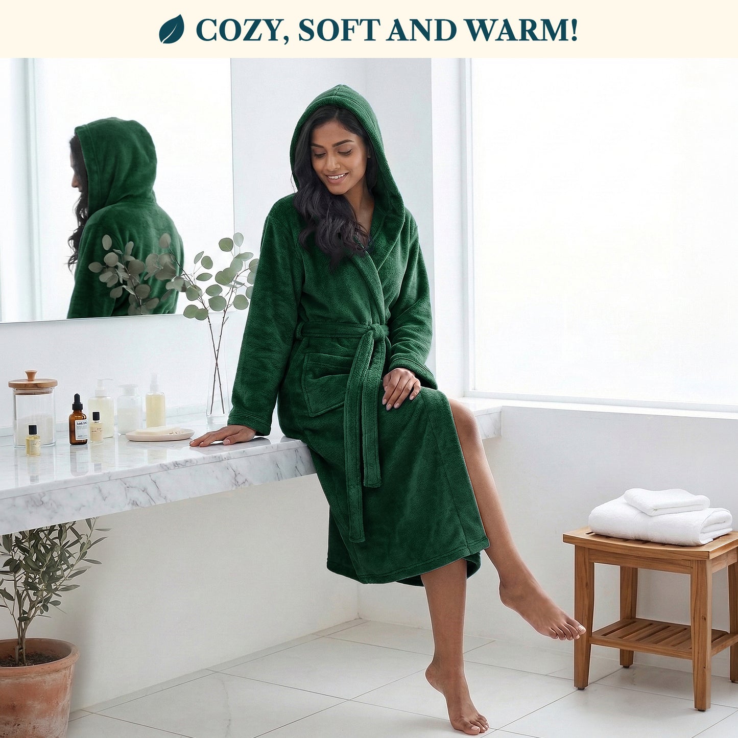 Women's Classic Fleece Robe with Hood