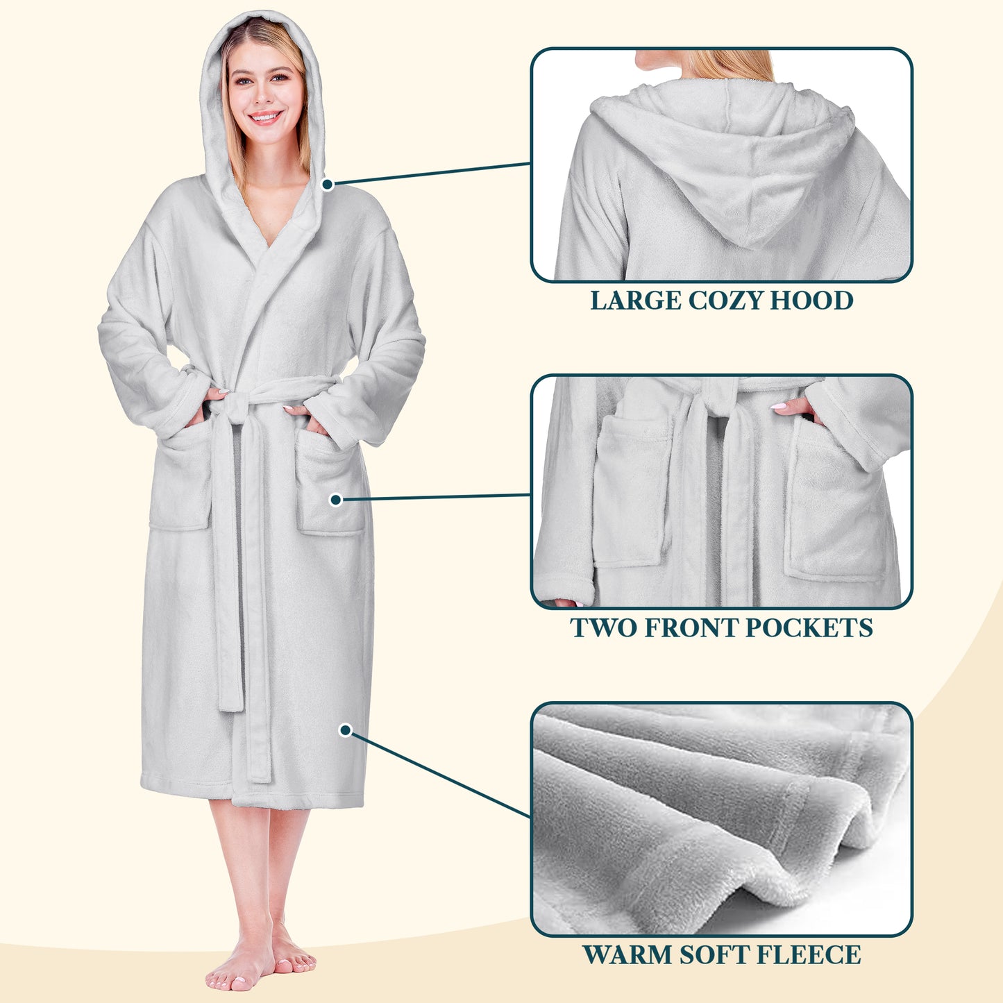 Women's Classic Fleece Robe with Hood