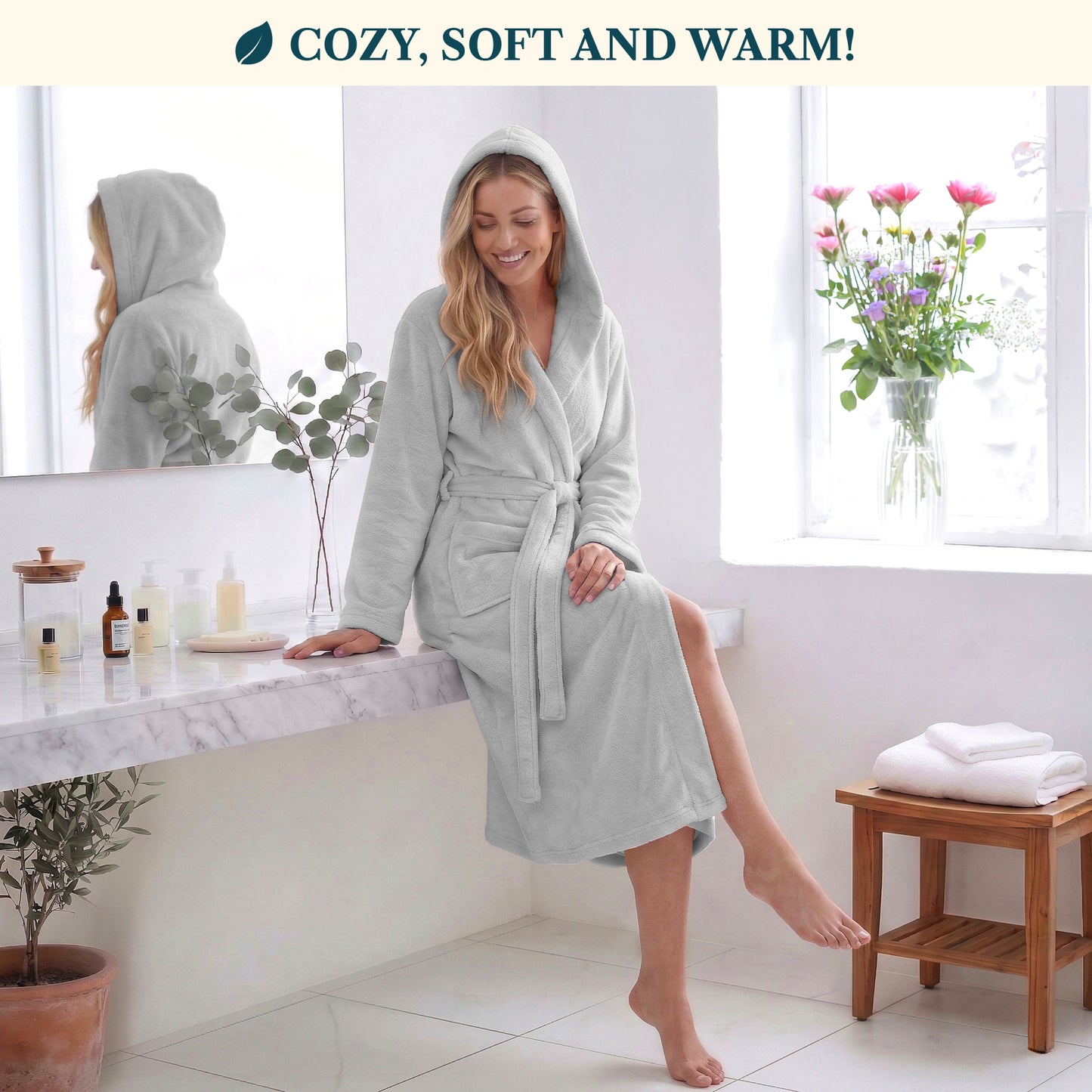 Women's Classic Fleece Robe with Hood